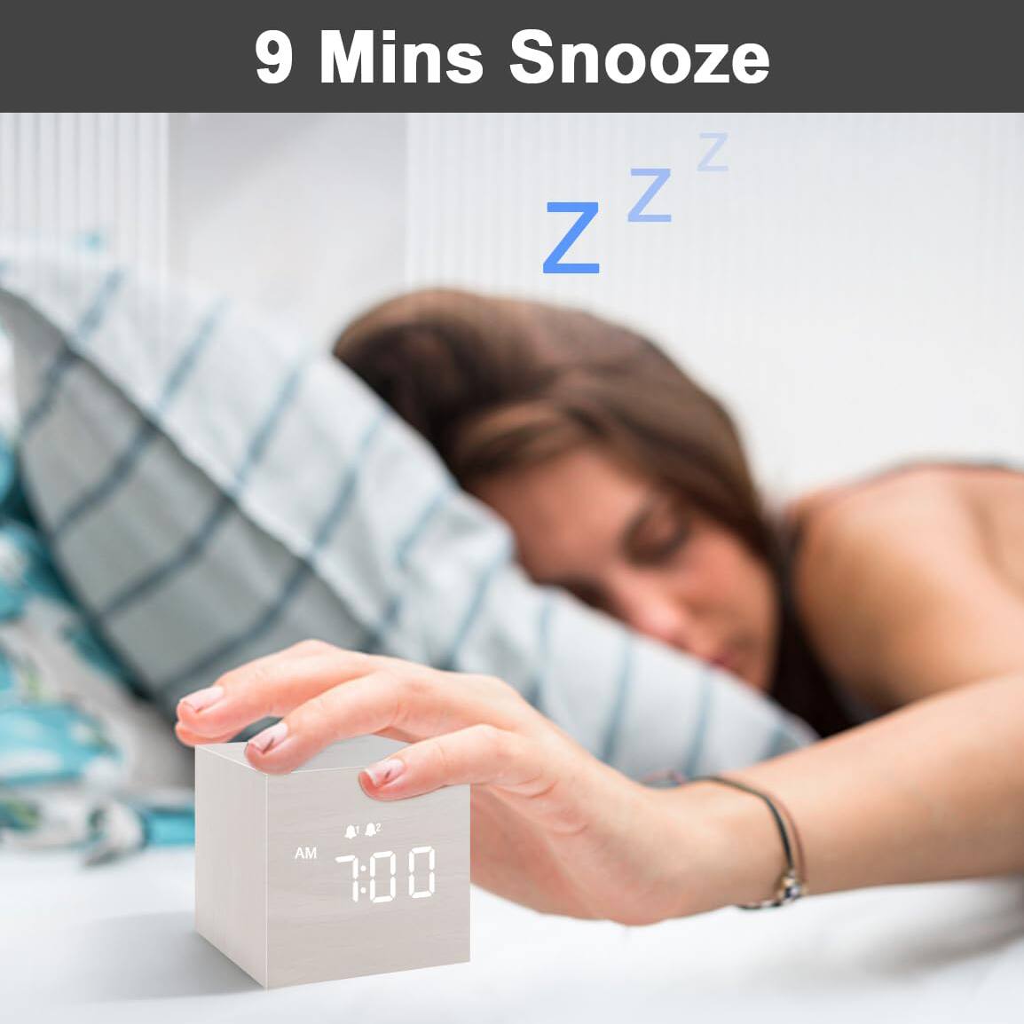 9 Mins Snooze  
Z Z Z Z  
AM 7:00