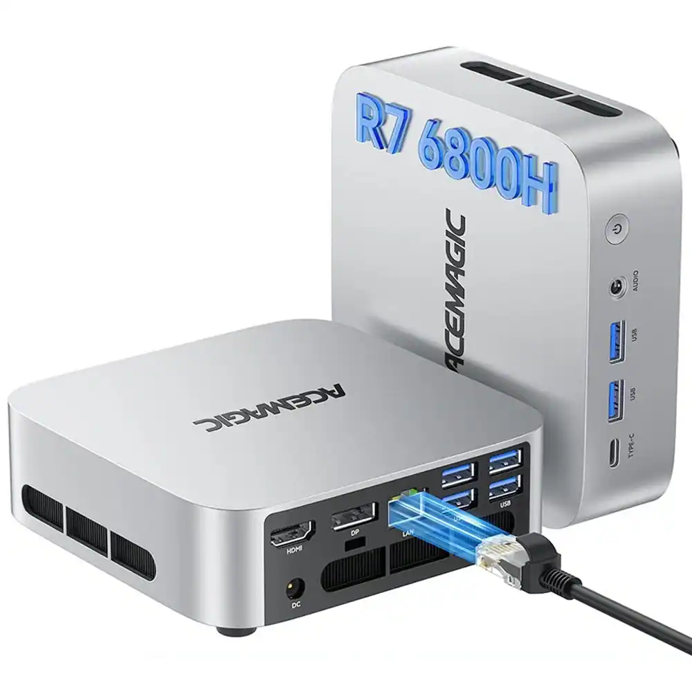 ACEMAGIC - M1 - Mini Gaming PC AMD Ryzen 7 6800H 11 Pro (Up to 4.7GHz) 32GB RAM 1TB SSD Radeon 680M Triple 4K Display