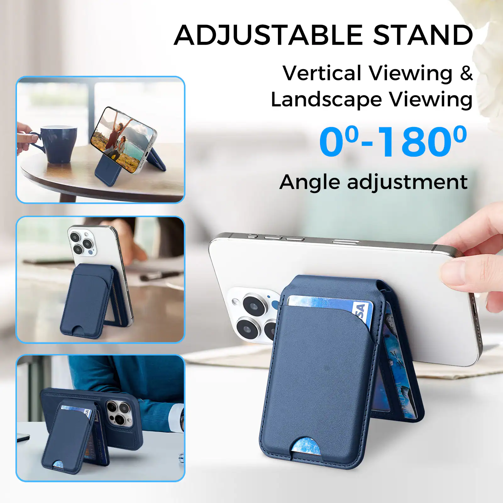 ADJUSTABLE STAND  
Vertical Viewing & Landscape Viewing  
0°-180° Angle adjustment