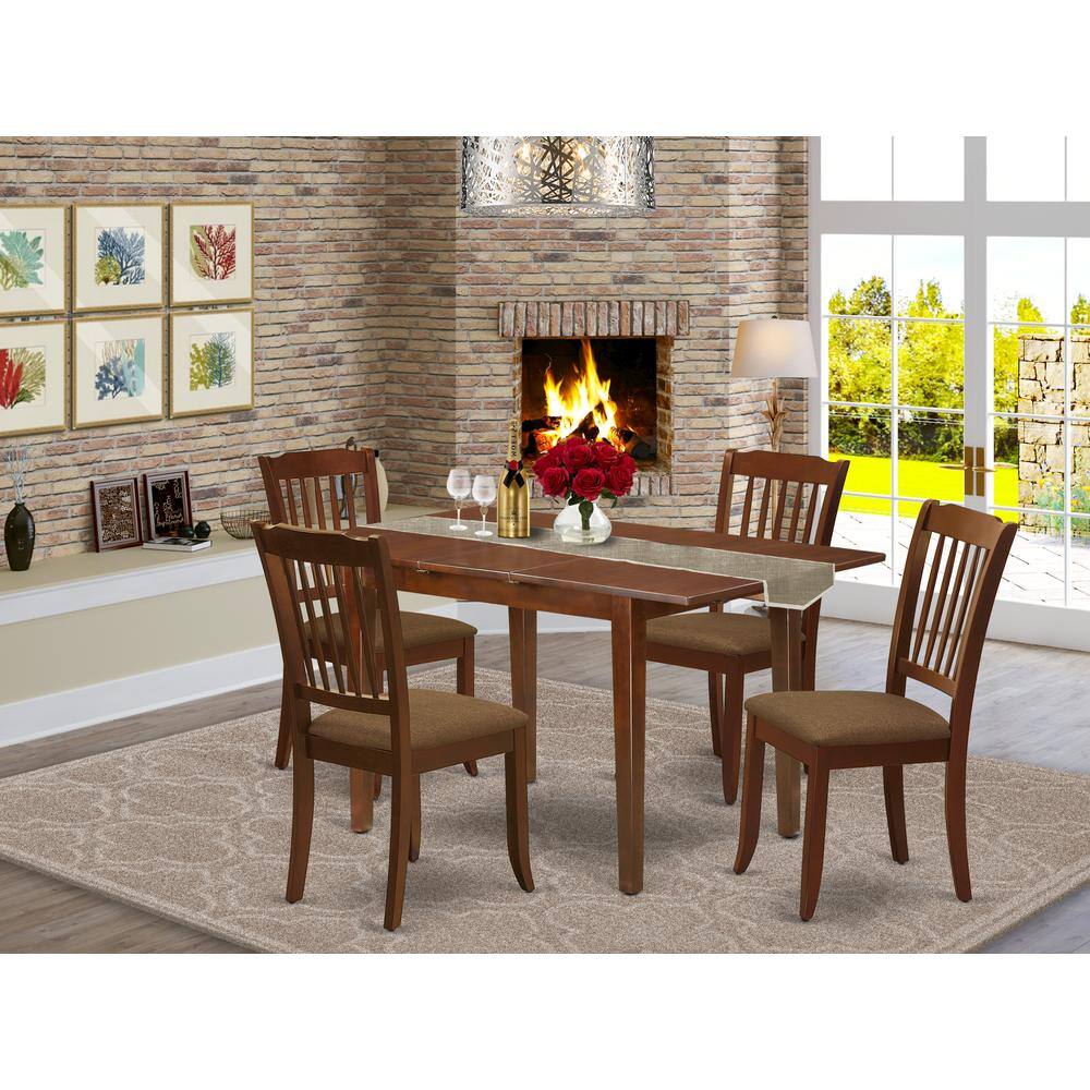 Left. East West Furniture - Dining Room Set Mahogany - Brown.