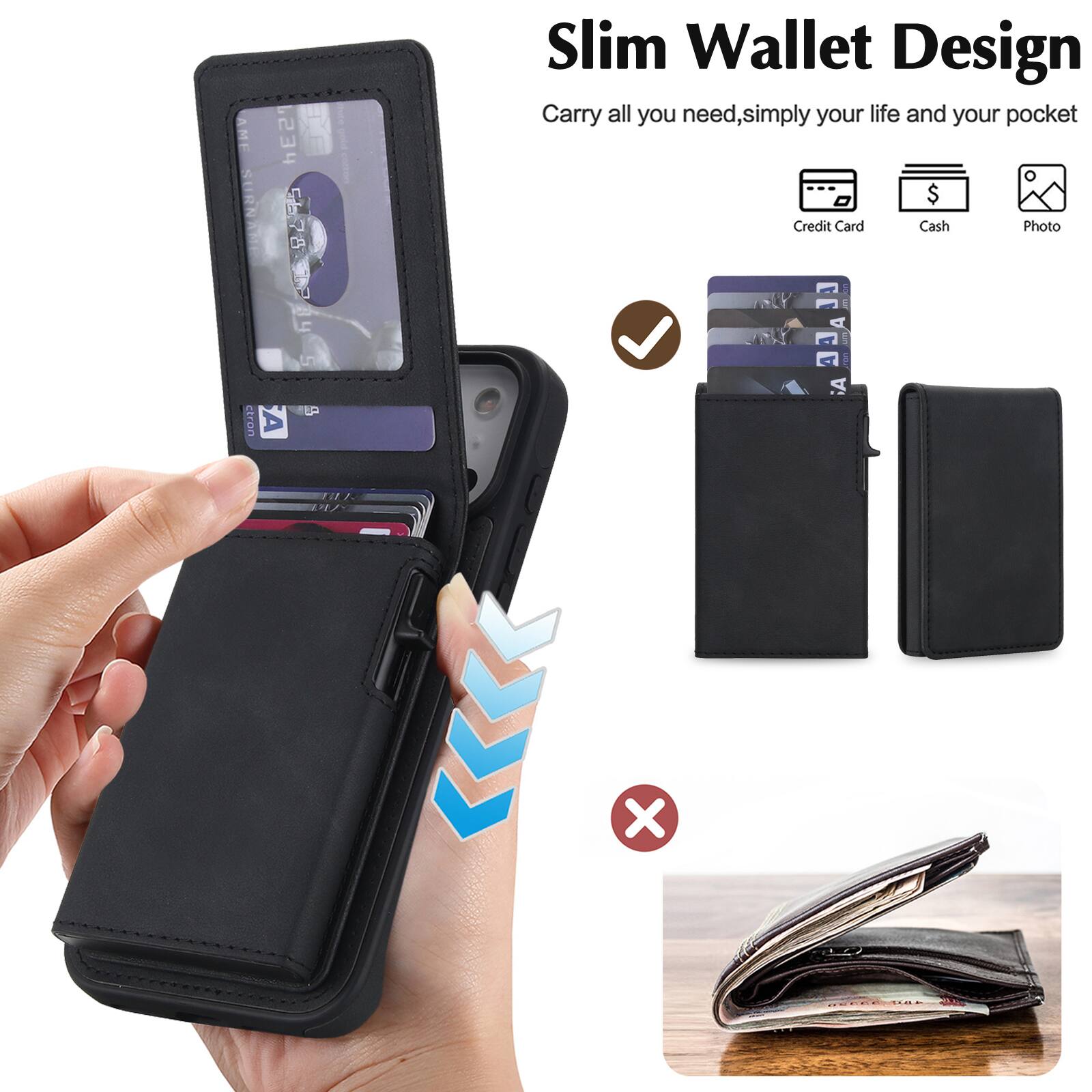 AME 234 SURNAME SURN 578 02825 BY un LP ctron

Slim Wallet Design
Carry all you need, simply your life and your pocket

Credit Card
Cash
Photo