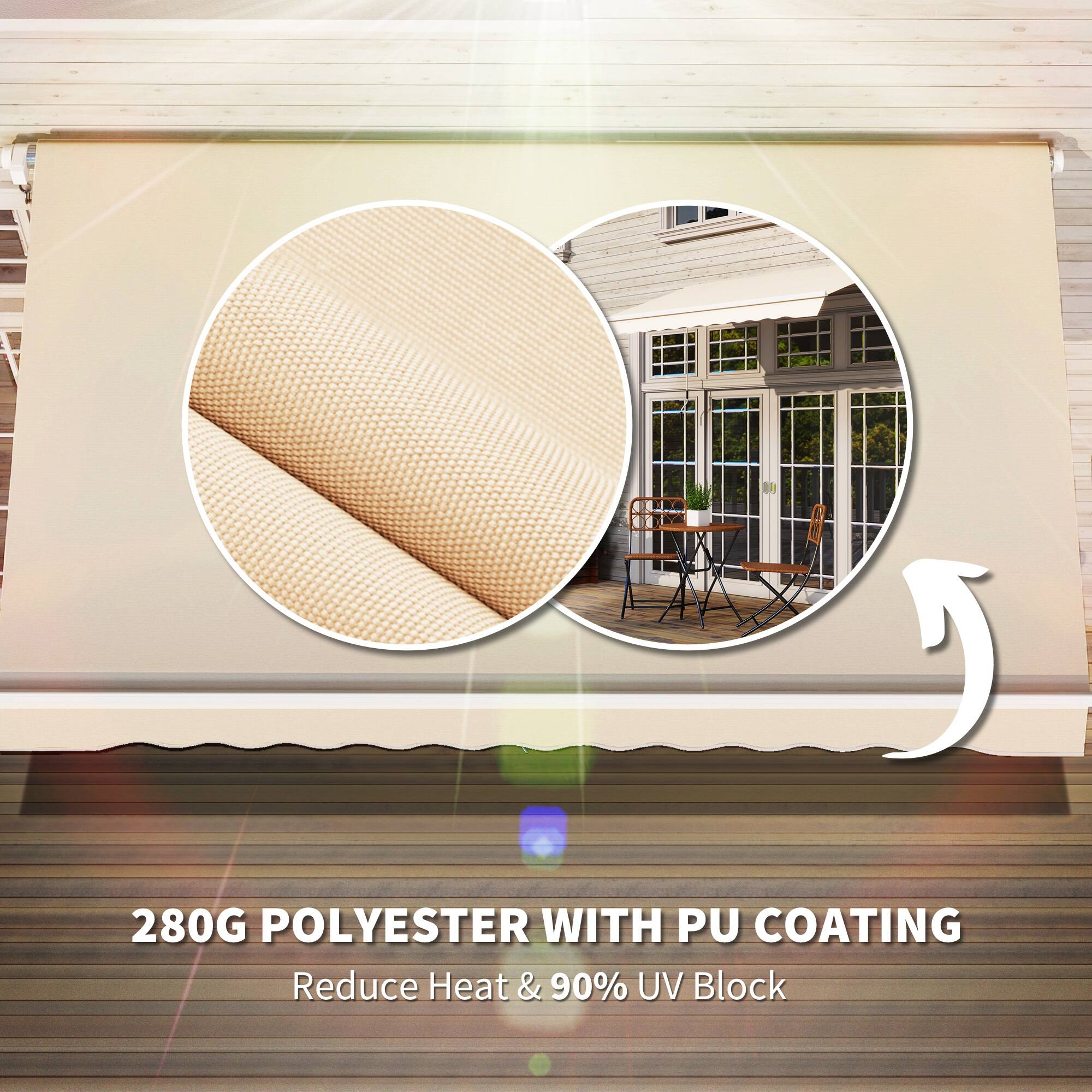 280G POLYESTER WITH PU COATING
Reduce Heat & 90% UV Block