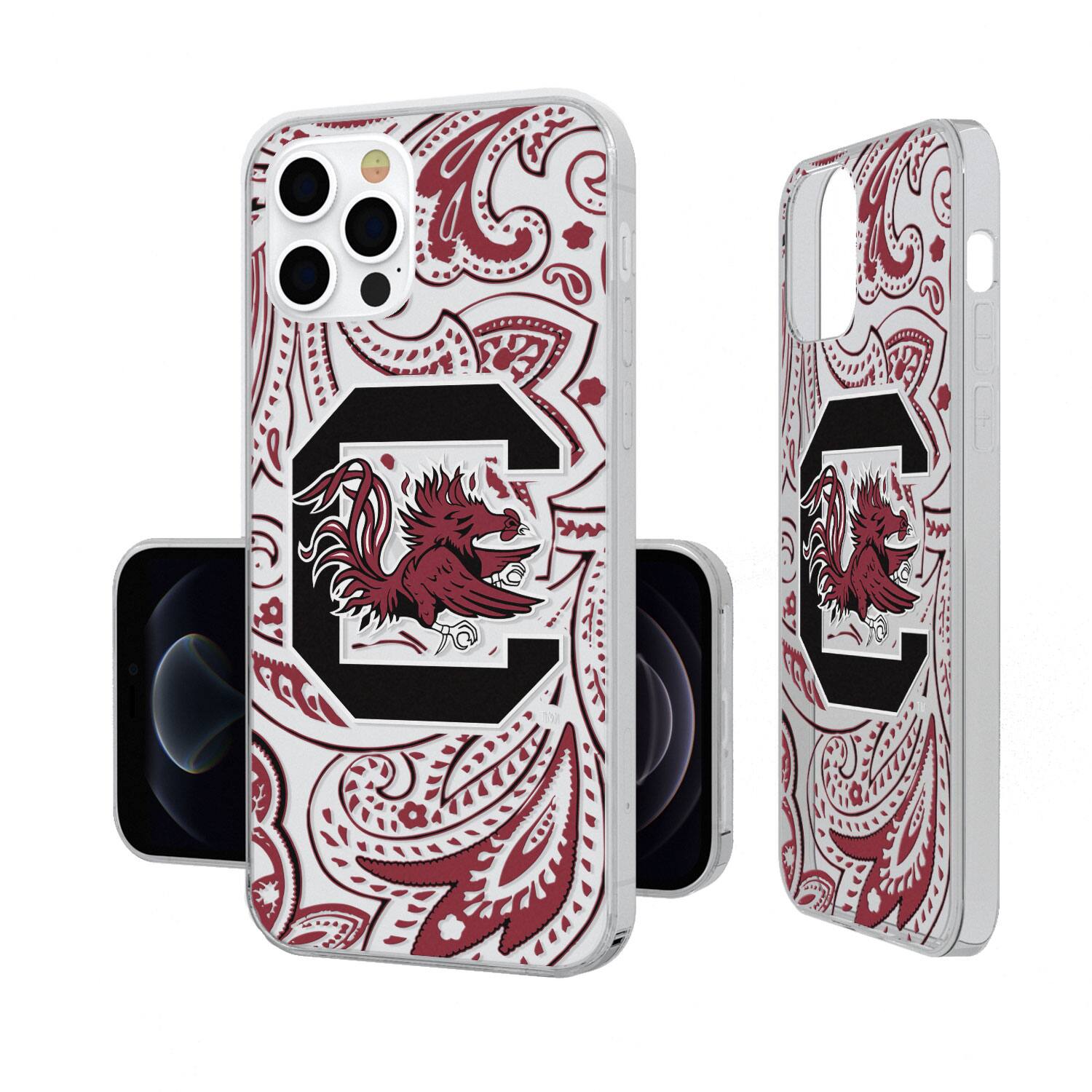 Alt View 2. Keyscaper - South Carolina Gamecocks iPhone Paisley Design Clear Case - 13 Pro Max - Multicolor.