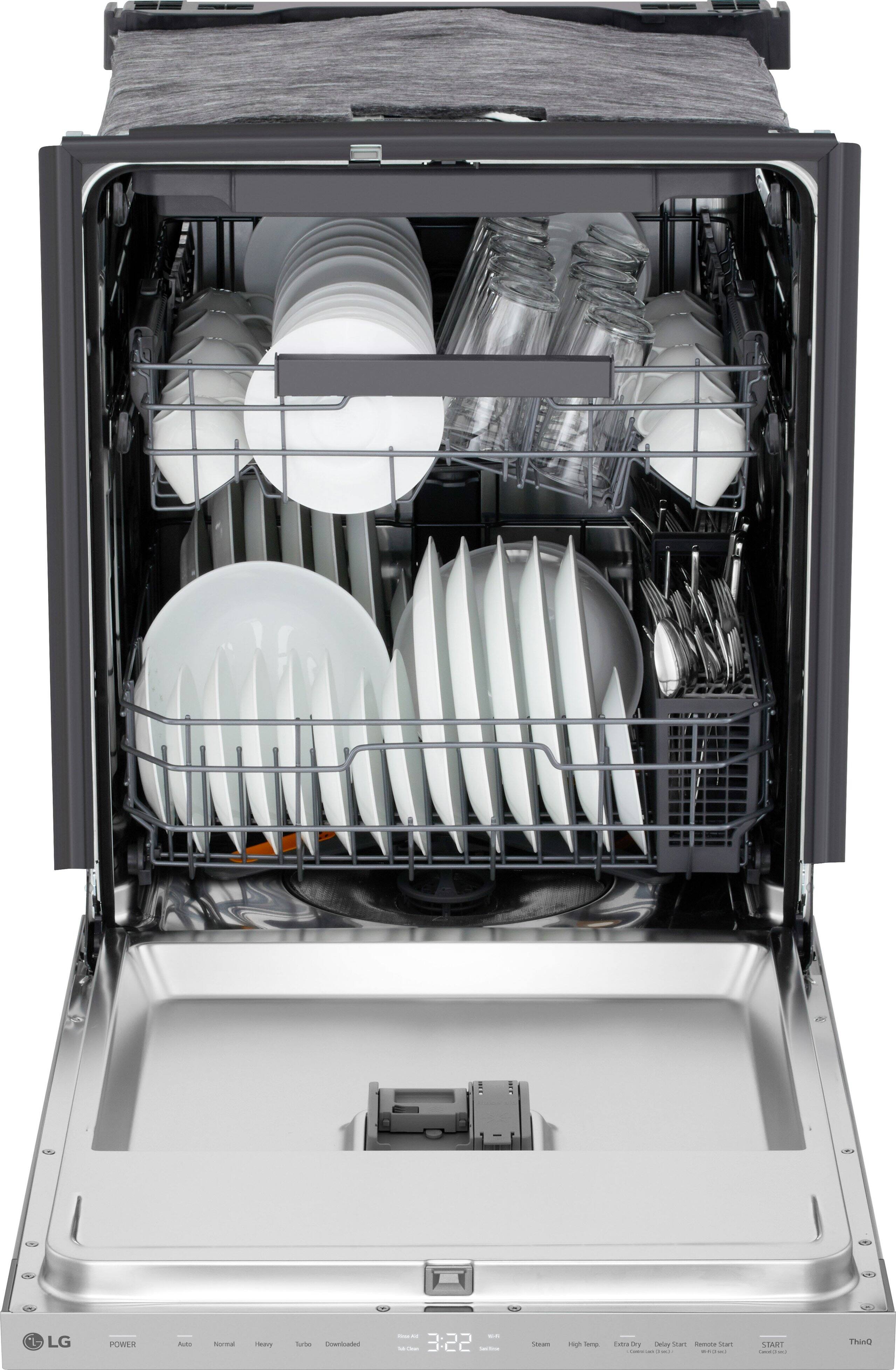 LG POWER  
Normal  
Heavy  
Turbo  
Downloaded  
3:22  
Steam  
High Temp  
Extra Dry  
Delay Start  
Remote Start  
START  
ThinQ