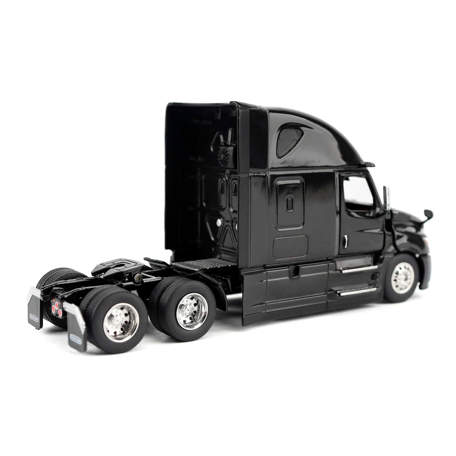 Alt View 2. Diecast Masters - 2025 Freightliner Cascadia Gen-5 Sleeper Cab Truck Tractor Night-Shift Black 1/64 Die Cast Model by Diecast Masters.