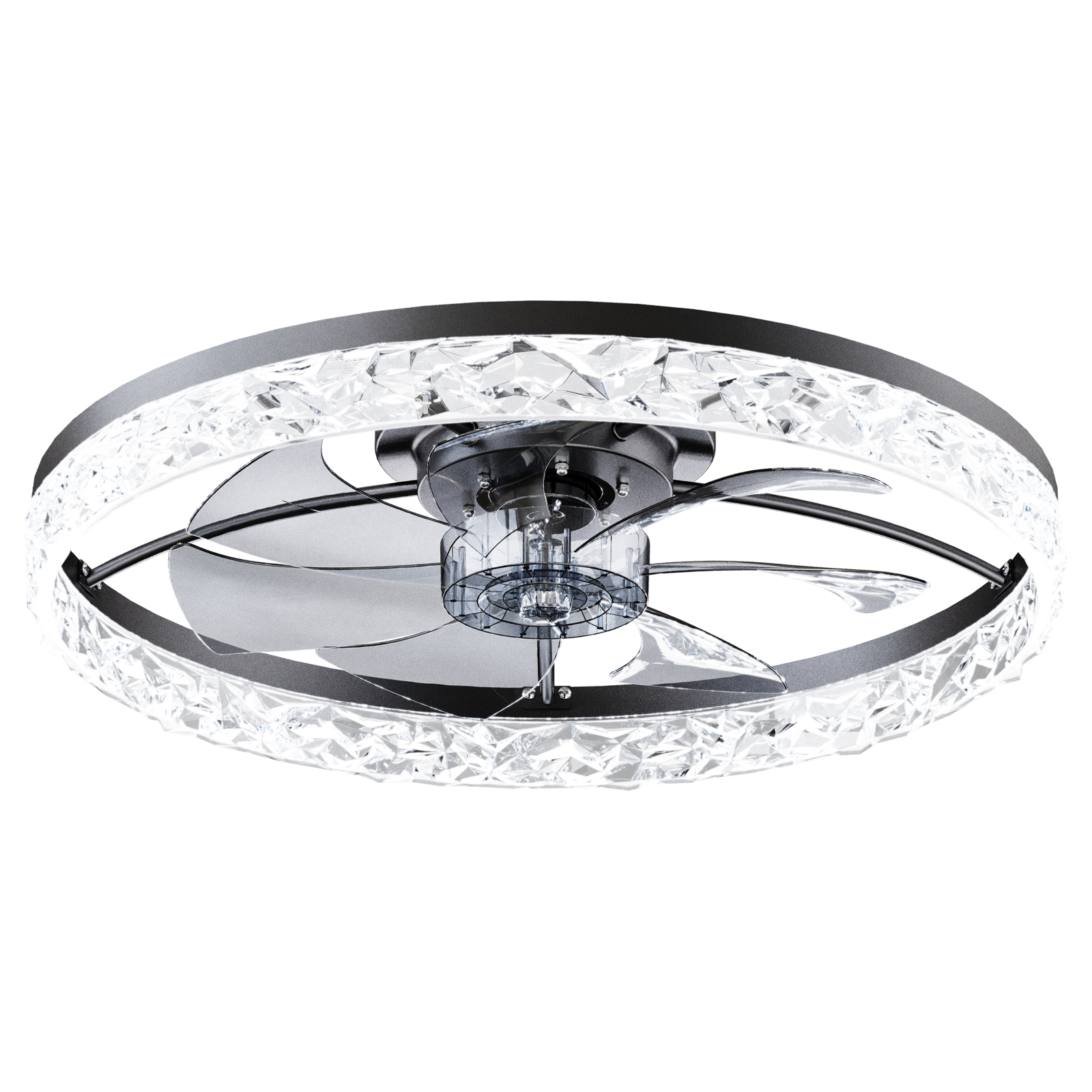 Alt View 5. Loheer - Loheer Ceiling Fan with Lights 23.6 Inch, Remote and App Control, Dimmable 3 Color LED, 6 Speed DC Motor, Black.