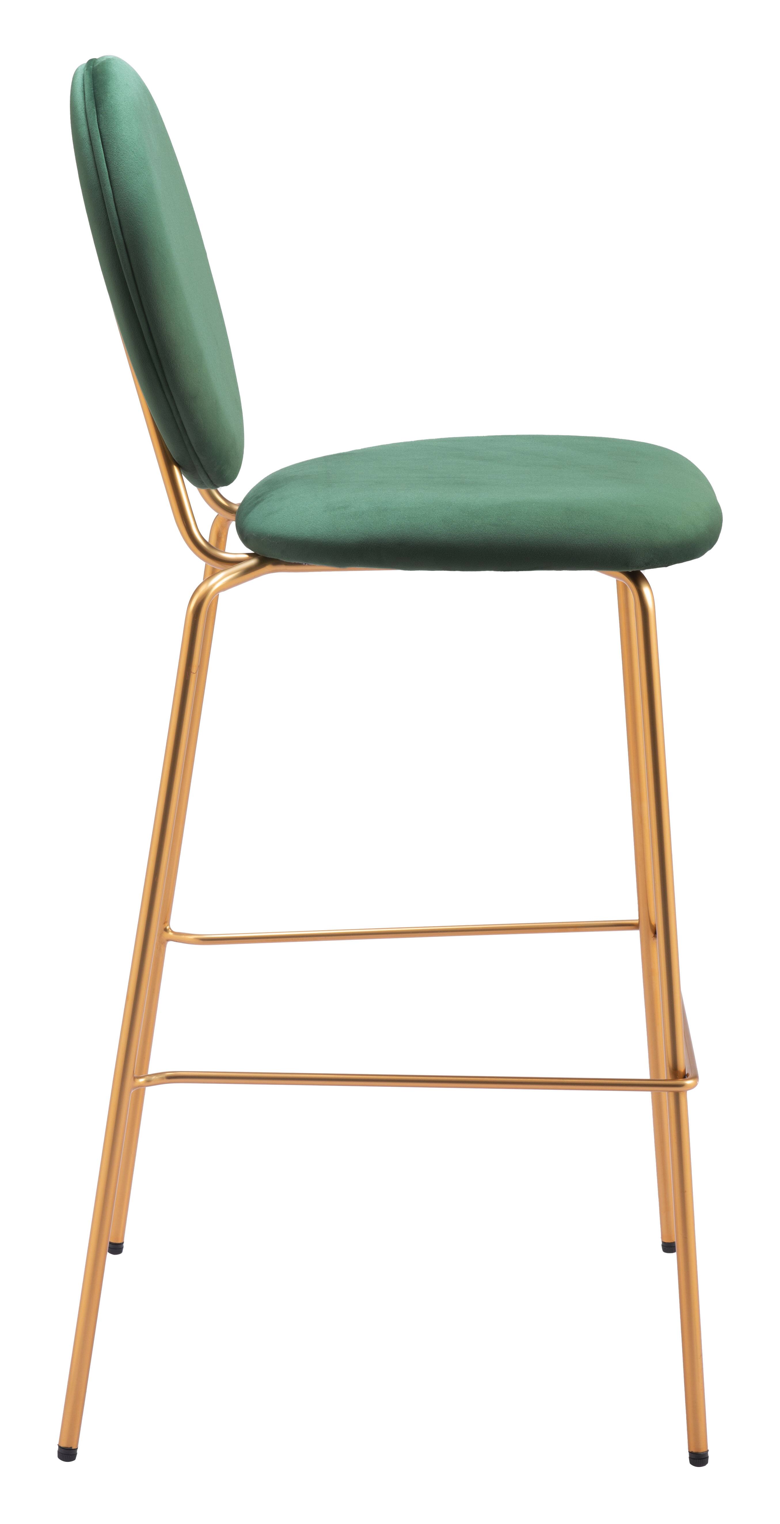 Back. Hivvago - Odessa Barstool (Set of 2) Green & Gold - Green & Gold.