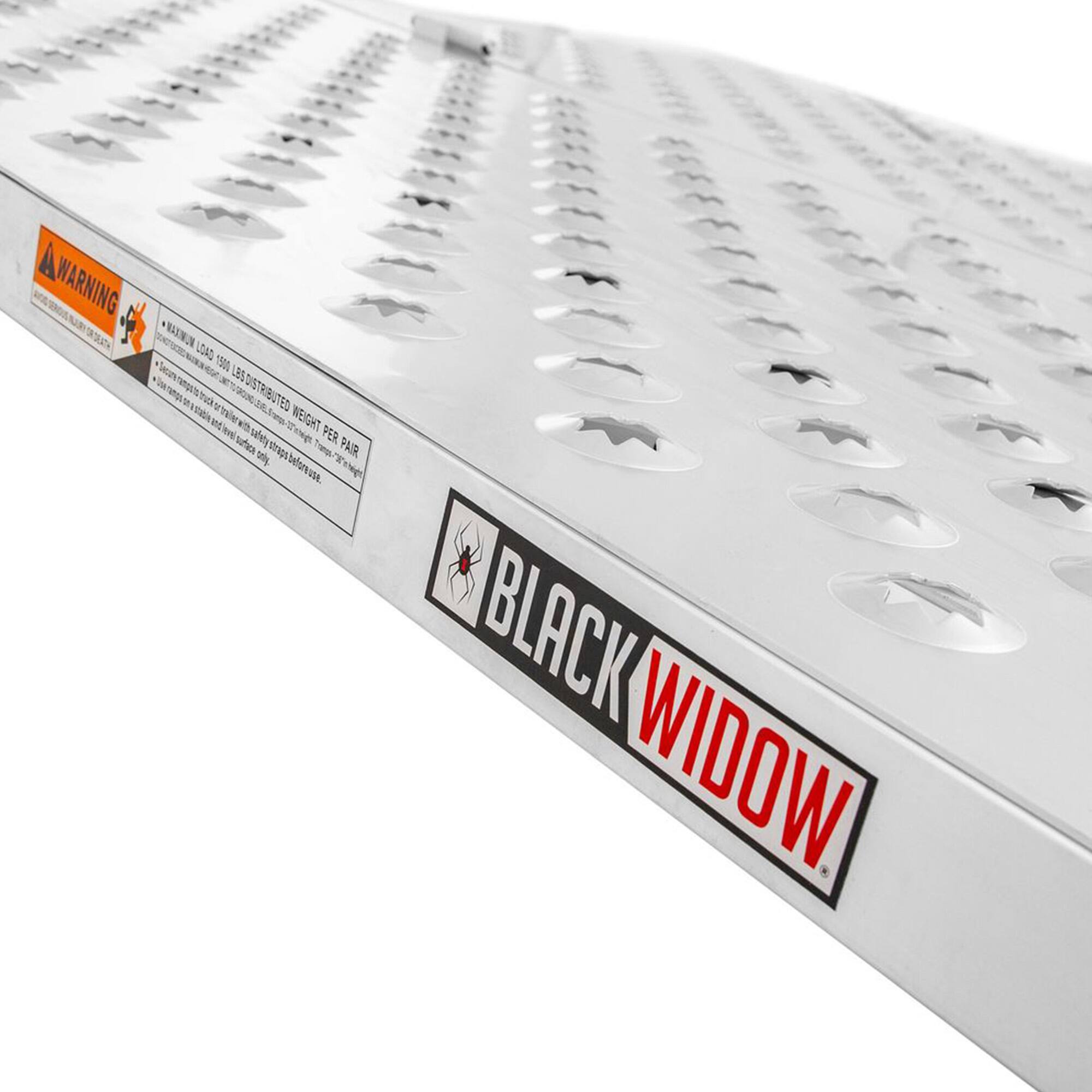 WARNING  
MAXIMUM LOAD 1500 LBS DISTRIBUTED WEIGHT PER PAIR  
BLACK WIDOW