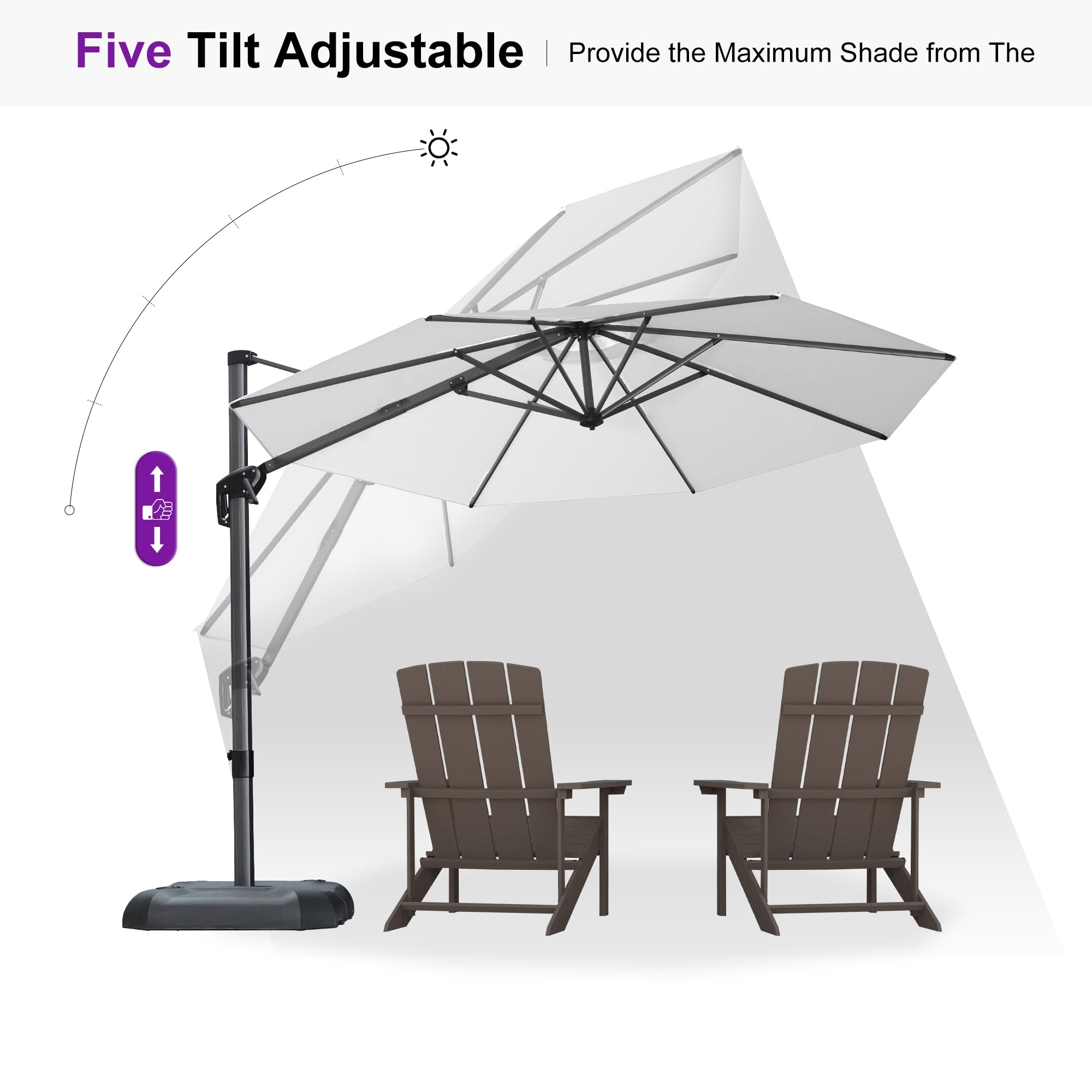 Five Tilt Adjustable | Provide the Maximum Shade from The Sun