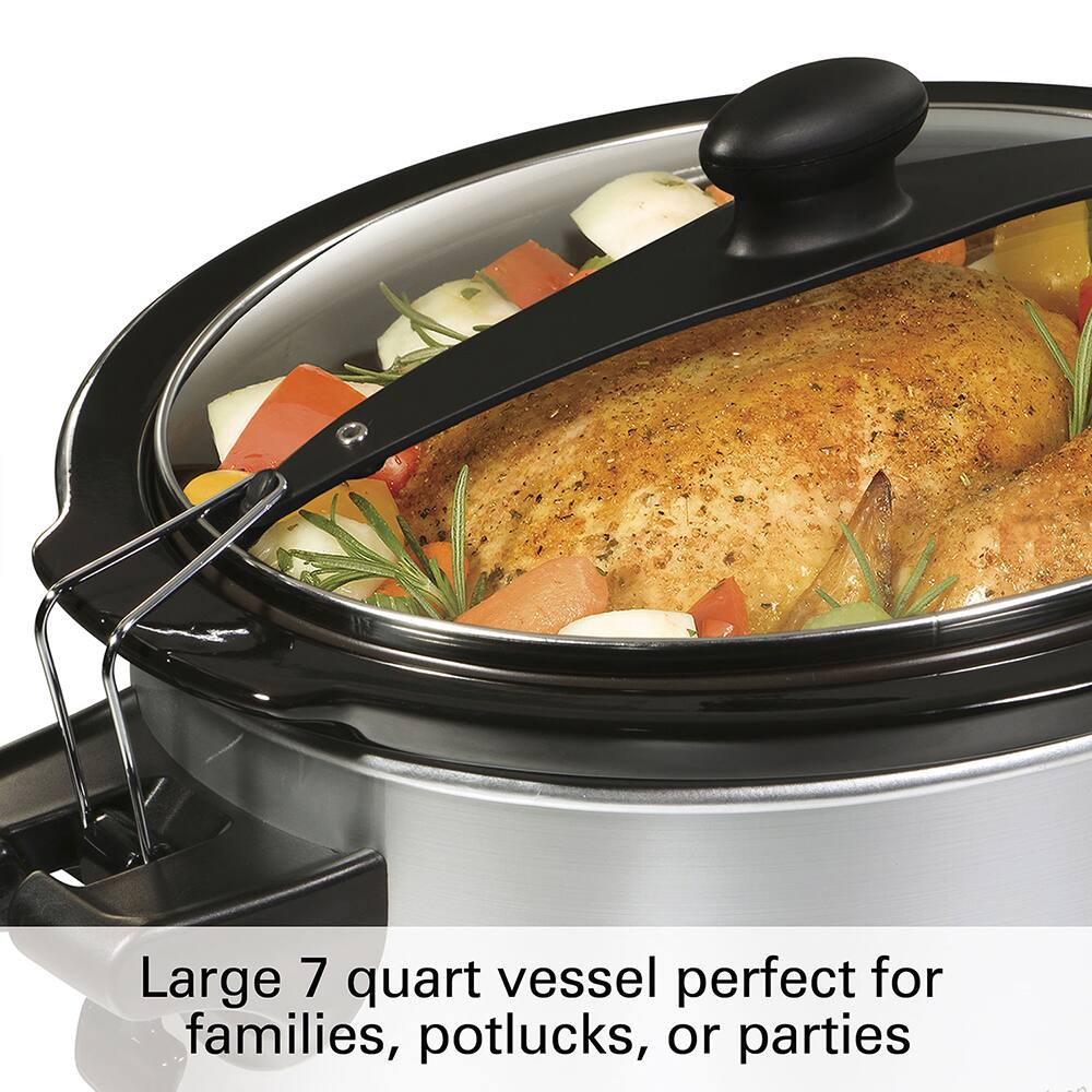 Large 7 quart vessel perfect for families, potlucks, or parties