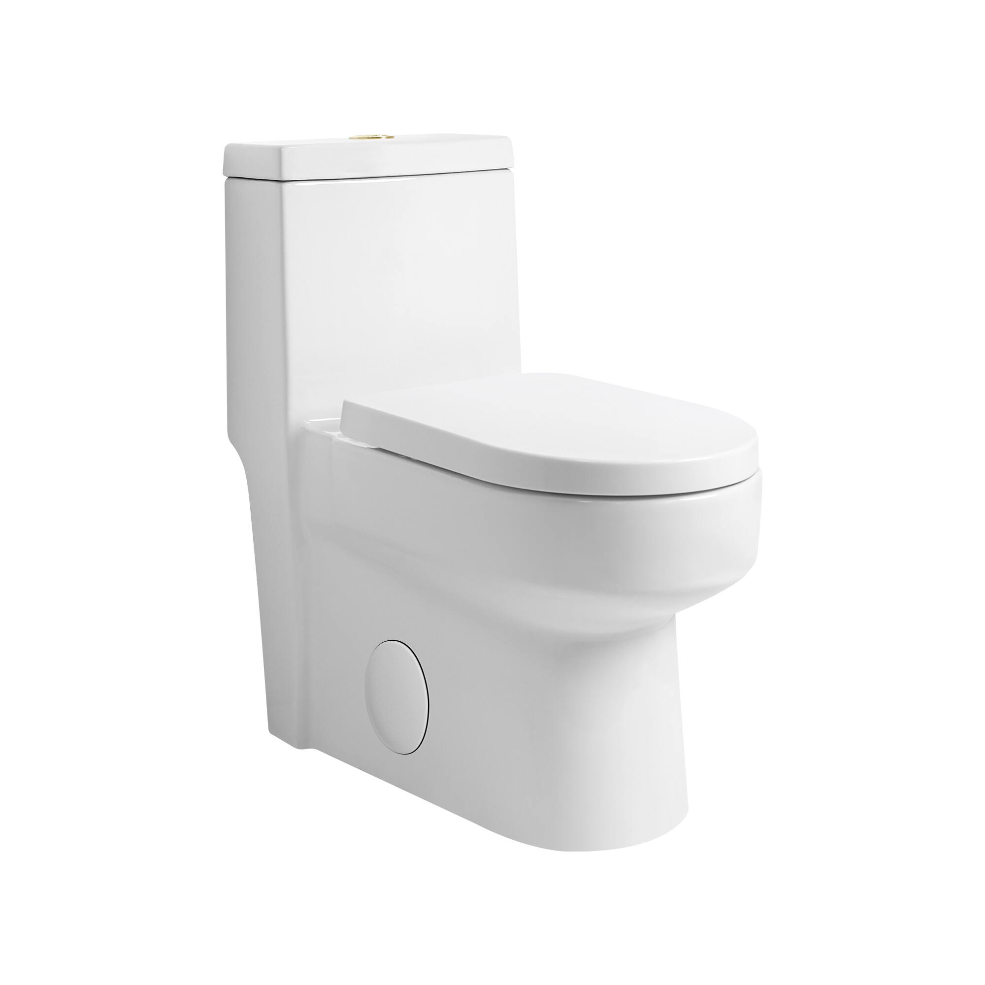 Alt View 8. Bothwa Home - T923 One‑Piece Elongated Modern Compact Design Toilet - White.