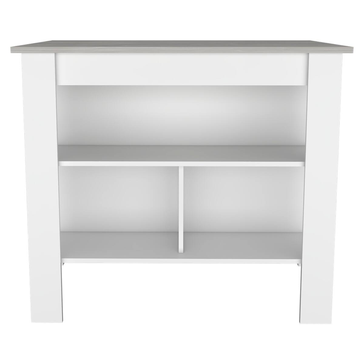 Angle. Loheer - Loheer medium rectangular kitchen island with concealed shelves, multicolor pine wood kitchen bar, forty inch width - Multicolor.