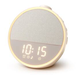 Dazzed Corner - Sound Machine Alarm Clock with Night Light, 30 Sounds - Cream