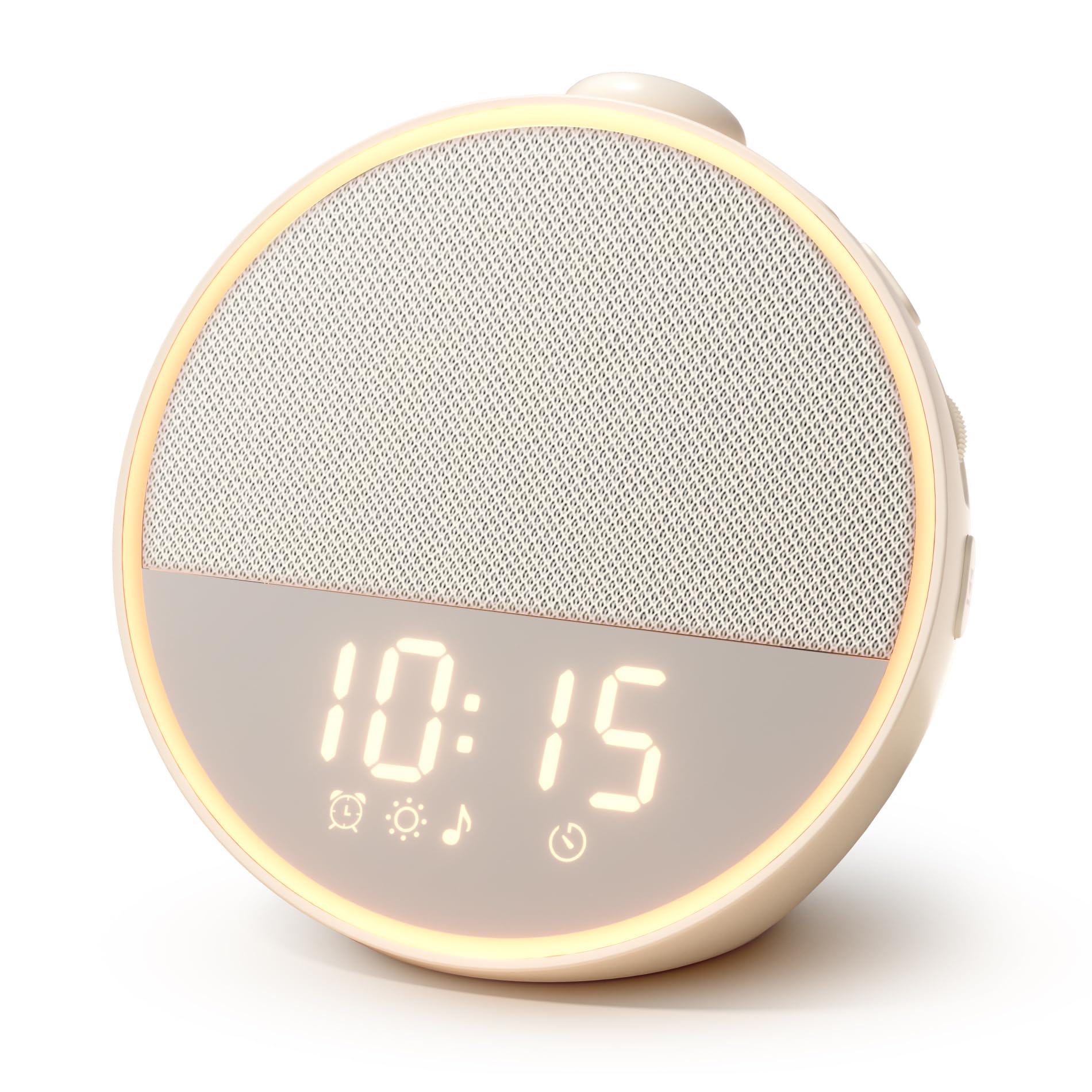 Front. Dazzed Corner - Sound Machine Alarm Clock with Night Light, 30 Sounds - Cream.
