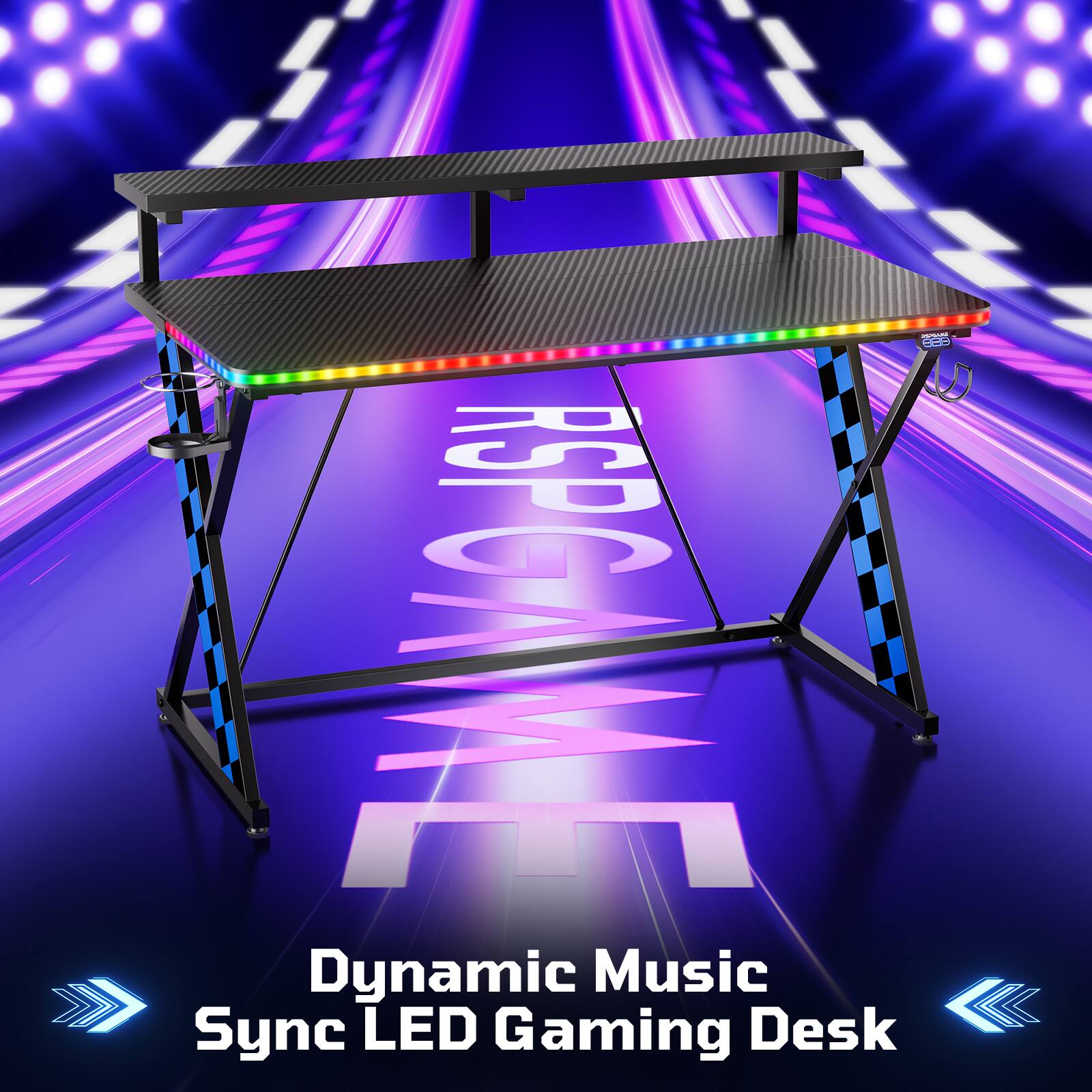 Dynamic Music Sync LED Gaming Desk