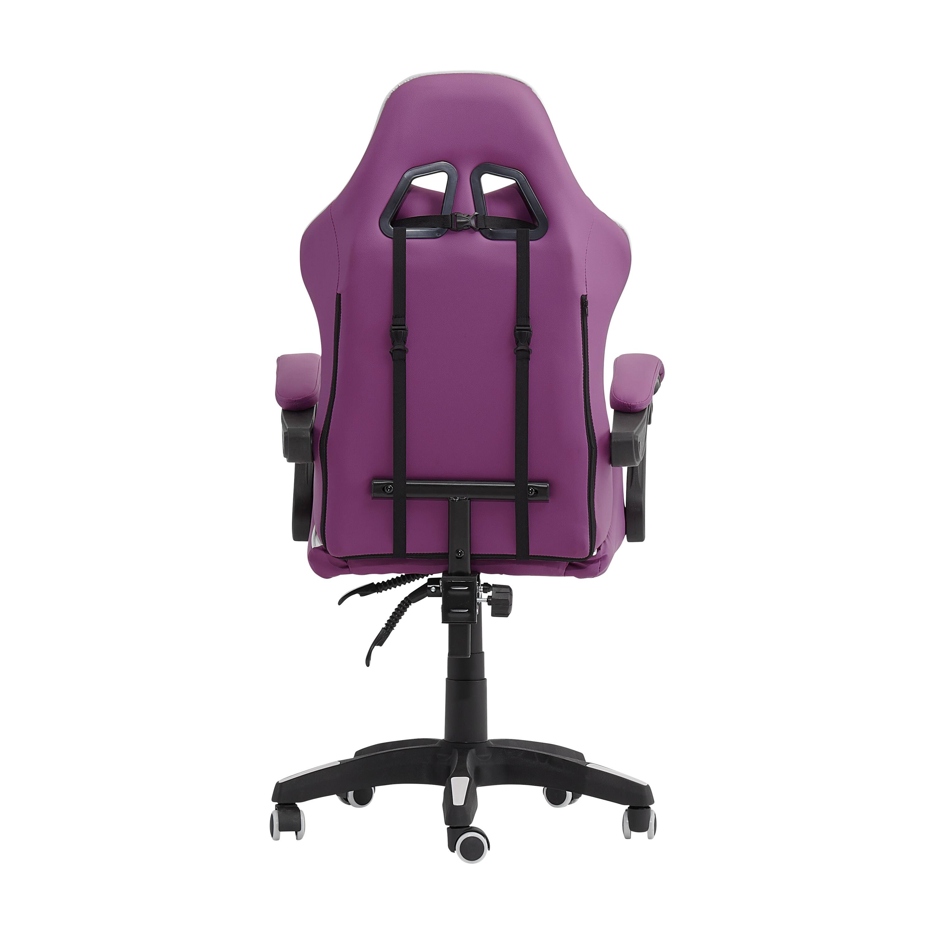 Alt View 13. CorLiving - Ravagers Gaming Chair - Purple and White.
