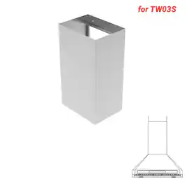 Brano - TW03S Series Flue Extension Kit for 9-10 Ft Ceilings - 15.75 inch Chimney Range Hood Accessory in Stainless Steel - Silver