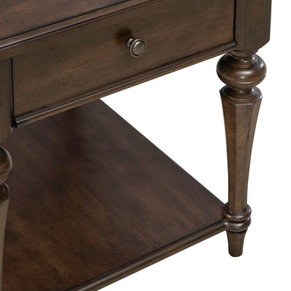 Alt View 4. Liberty Furniture Industries - Arden Road Living Room Drawer End Table - Satin Cherry - Satin Cherry Brown.