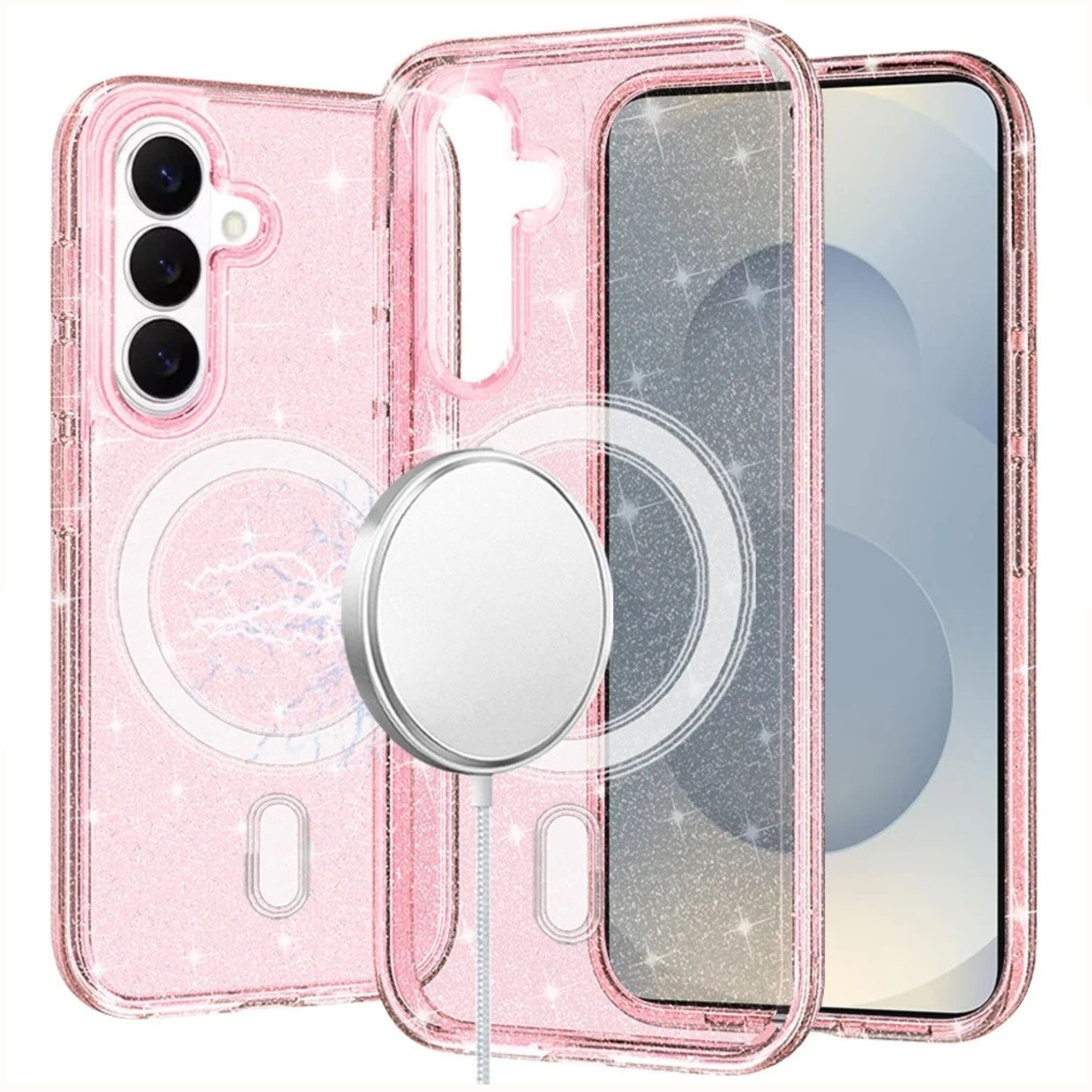 Kitcheniva - Translucent Glitter Protective Cover With Tempered Glass For Samsung S26 Plus - Pink price history on PriceWatchPro