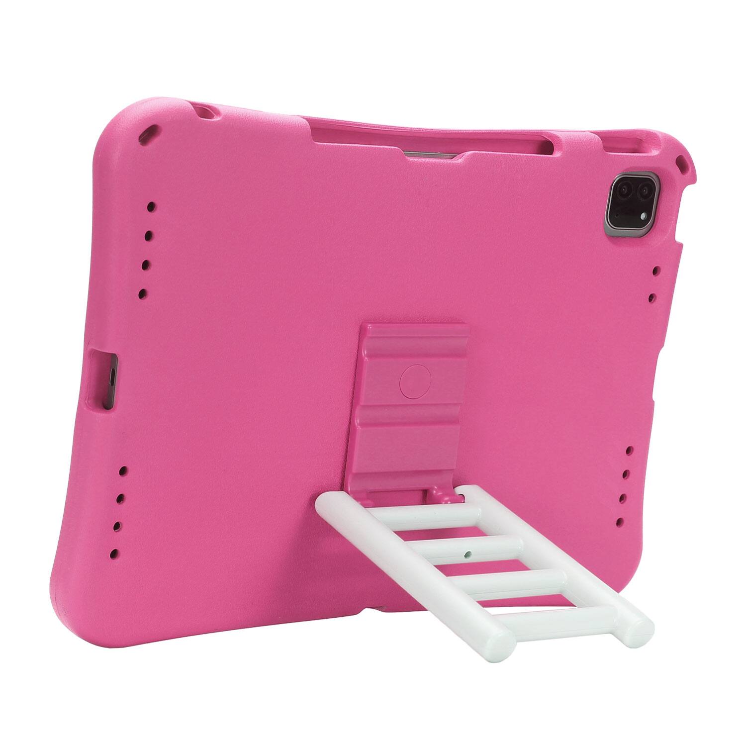 Left. Dteck - for Apple iPad Air (M4) 13" 2026/(M3) 2025/(M2) 2024 Rugged Case,Shockproof Heavy Duty EVA Cover with Rotating Stand - Rose.