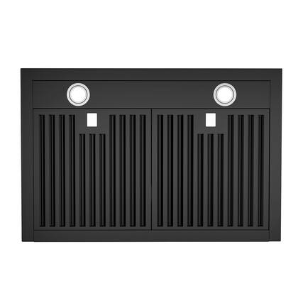 Front. Onefly - 30 inches - Convertible - Wall Mount Range Hood - Black Stainless Steel.