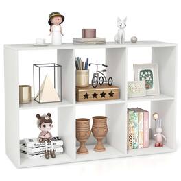 Costway - 6-Cube Open Bookshelf with Anti-tip Kits Home Modern Style Storage Shelf for Study - White