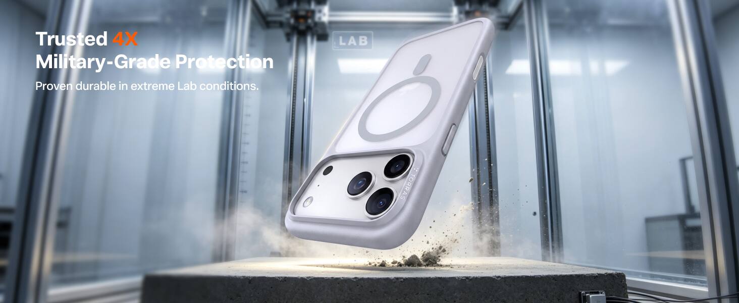 Trusted 4X Military-Grade Protection  
Proven durable in extreme Lab conditions.