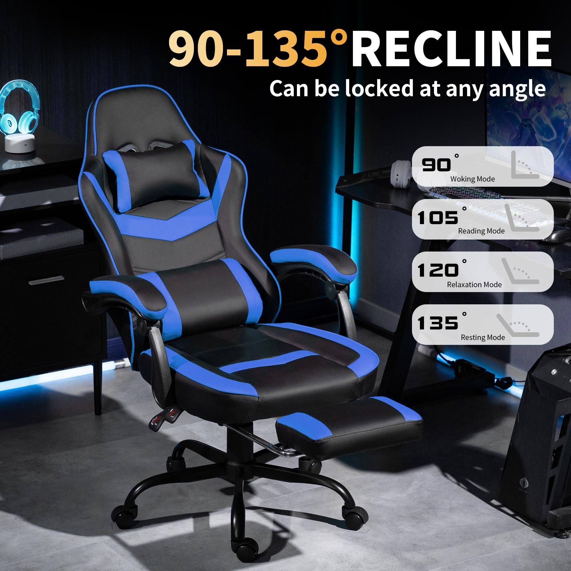 90-135° RECLINE  
Can be locked at any angle  

90° Waking Mode  
105° Reading Mode  
120° Relaxation Mode  
135° Resting Mode