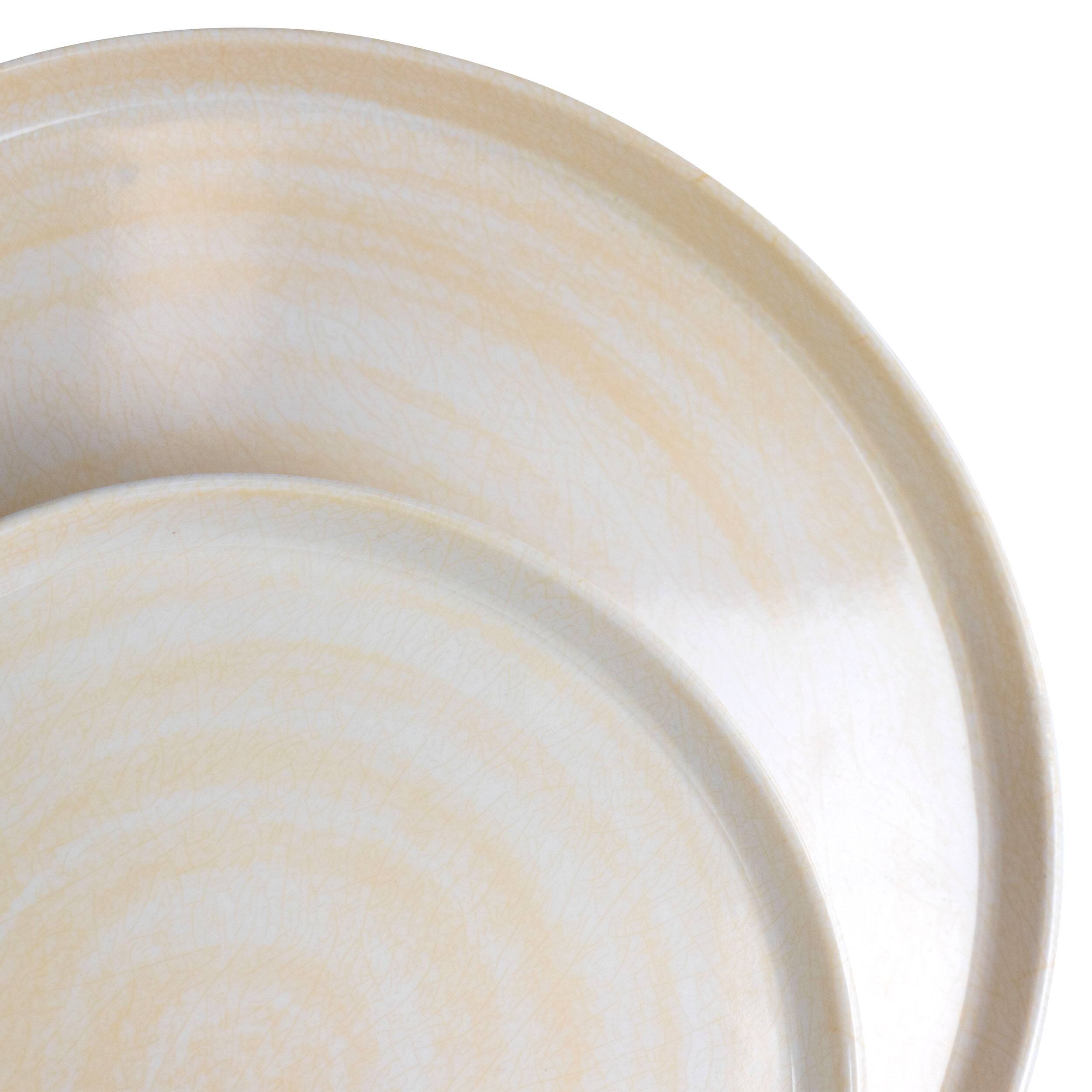 Alt View 2. Elama - Elama Crafted Clay 12 Piece Lightweight Melamine Dinnerware Set in Cream - Cream.
