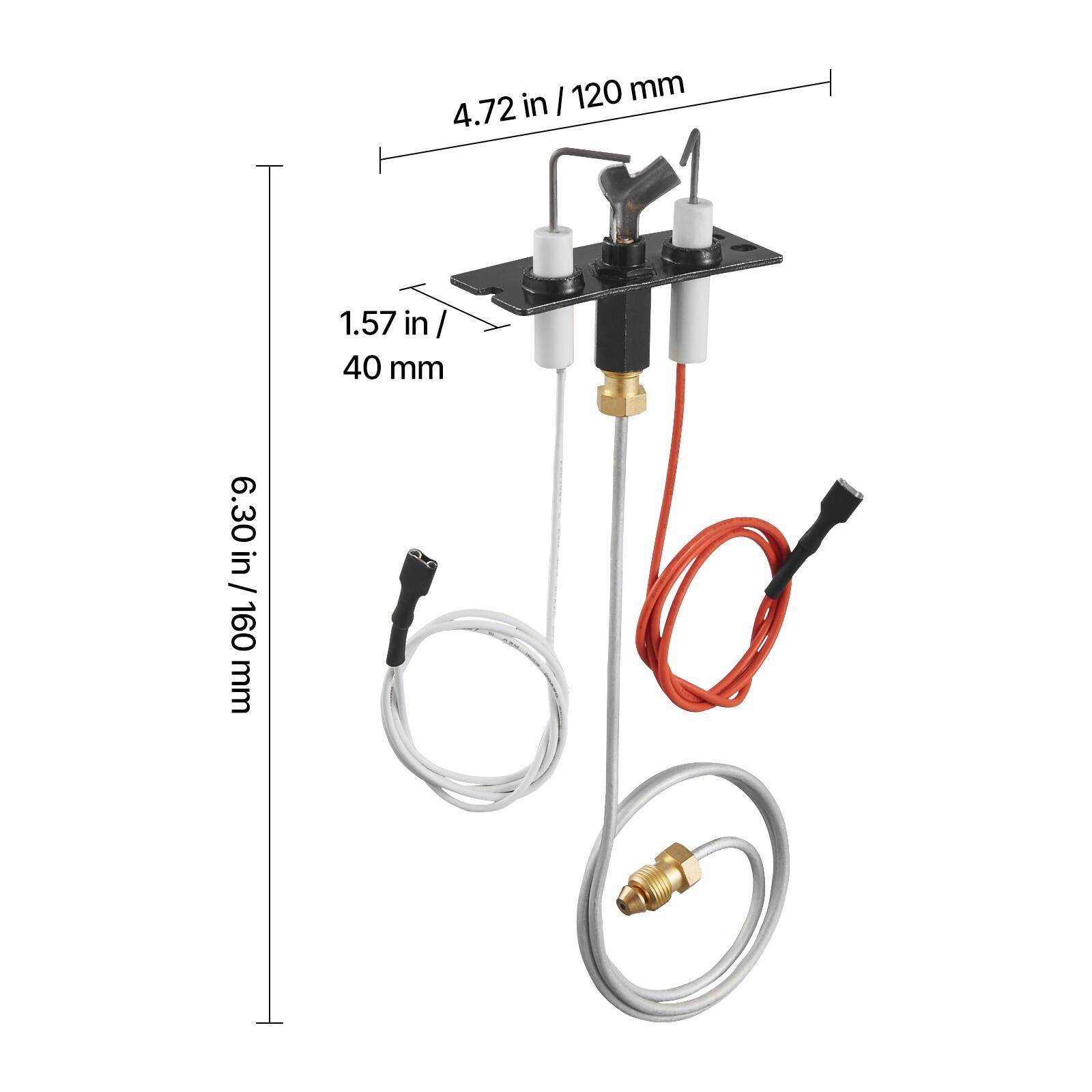 - 4.72 in / 120 mm
- 1.57 in / 40 mm
- 6.30 in / 160 mm