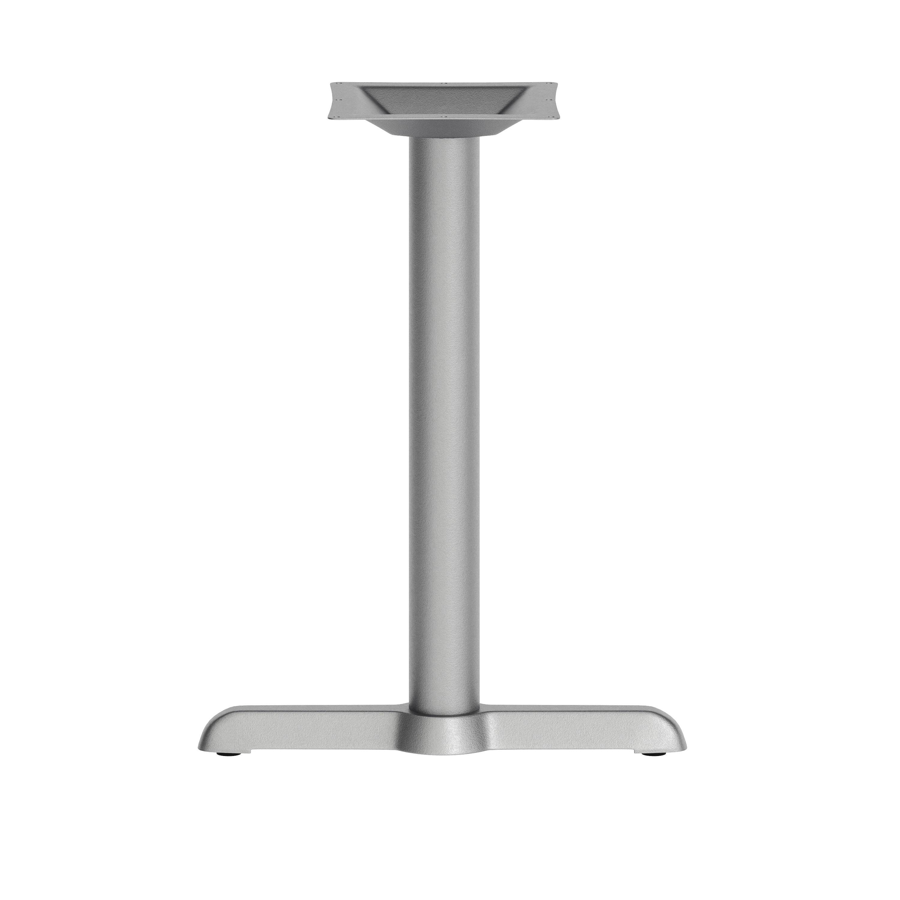 Left. Flash Furniture - Beverly 5'' x 22'' Restaurant Indoor/Outdoor Table T-Base with 3'' Dia. Table Height Column, Silver - Gray.