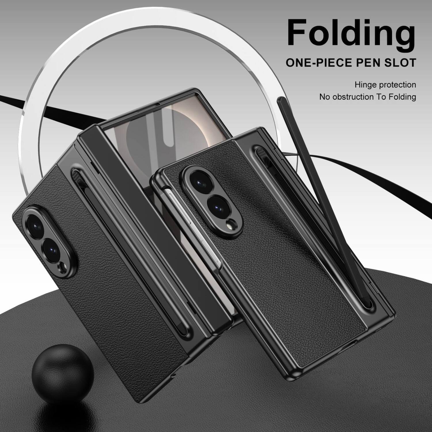 Folding  
ONE-PIECE PEN SLOT  
Hinge protection  
No obstruction to folding