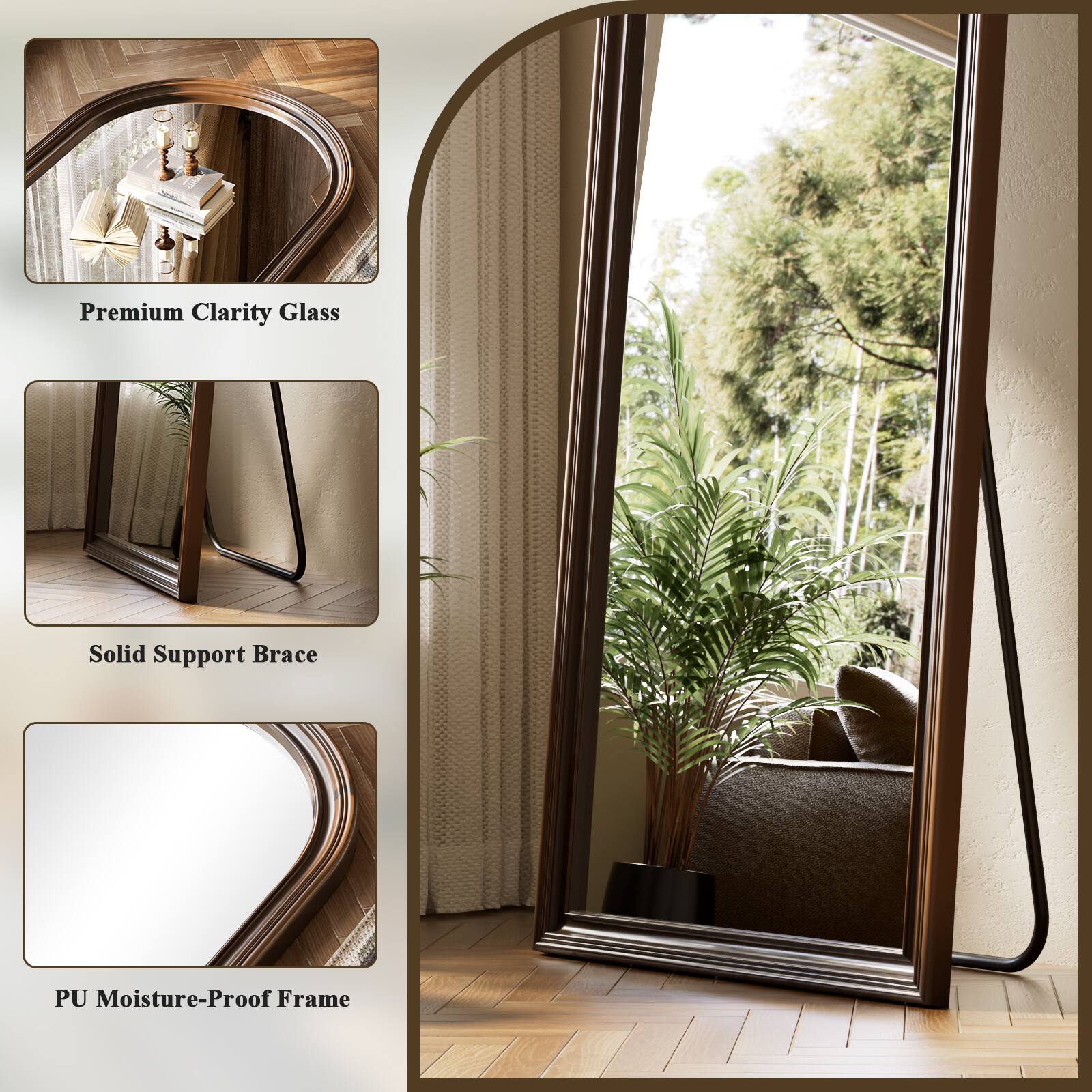 Premium Clarity Glass  
Solid Support Brace  
PU Moisture-Proof Frame