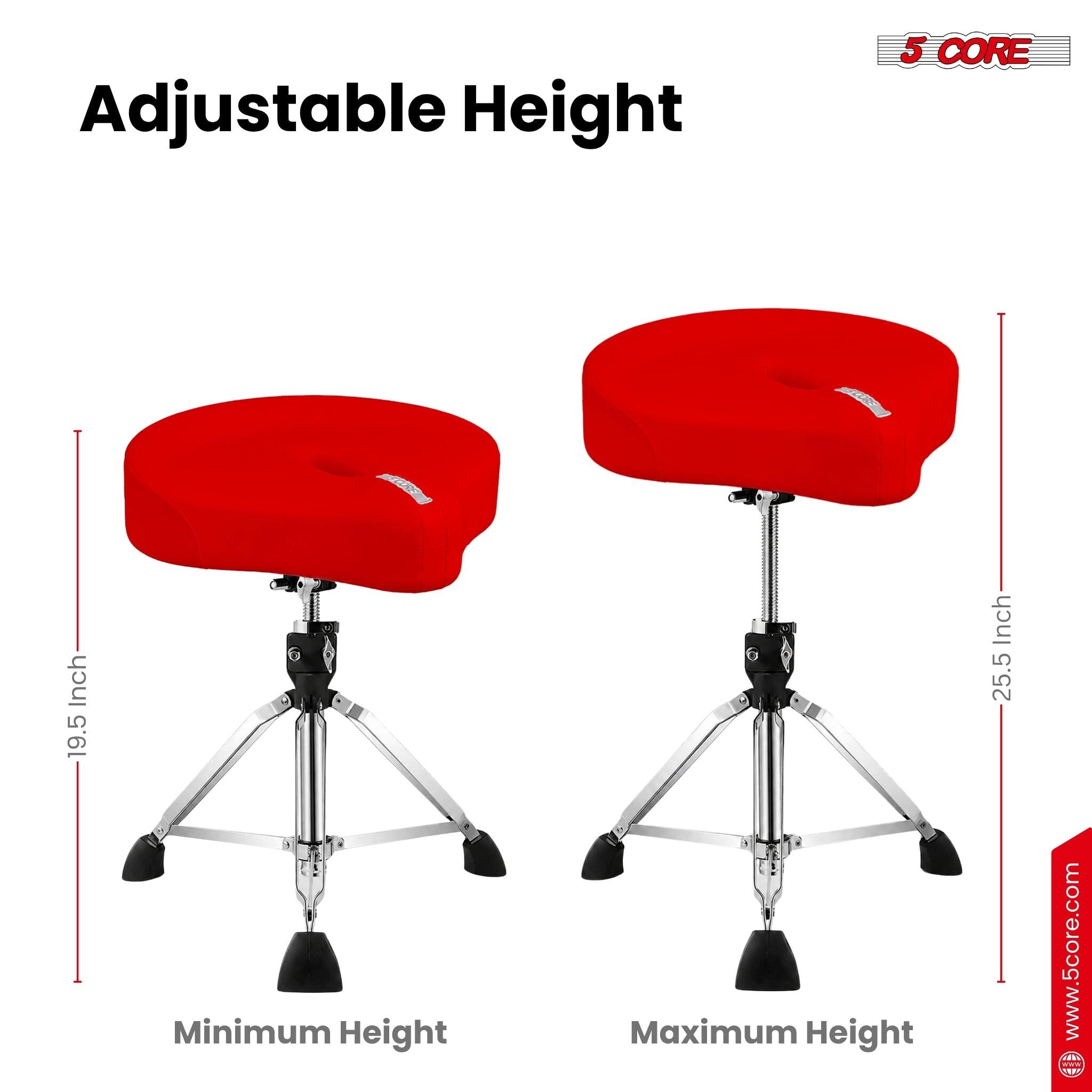 Adjustable Height  
5 CORE  
Minimum Height: 19.5 Inch  
Maximum Height: 25.5 Inch  
www.5core.com