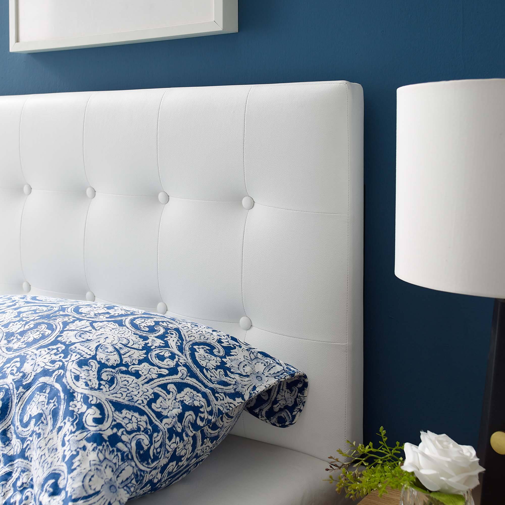 Alt View 4. Modway - Emily Upholstered Vinyl Twin Headboard by Modway - White.