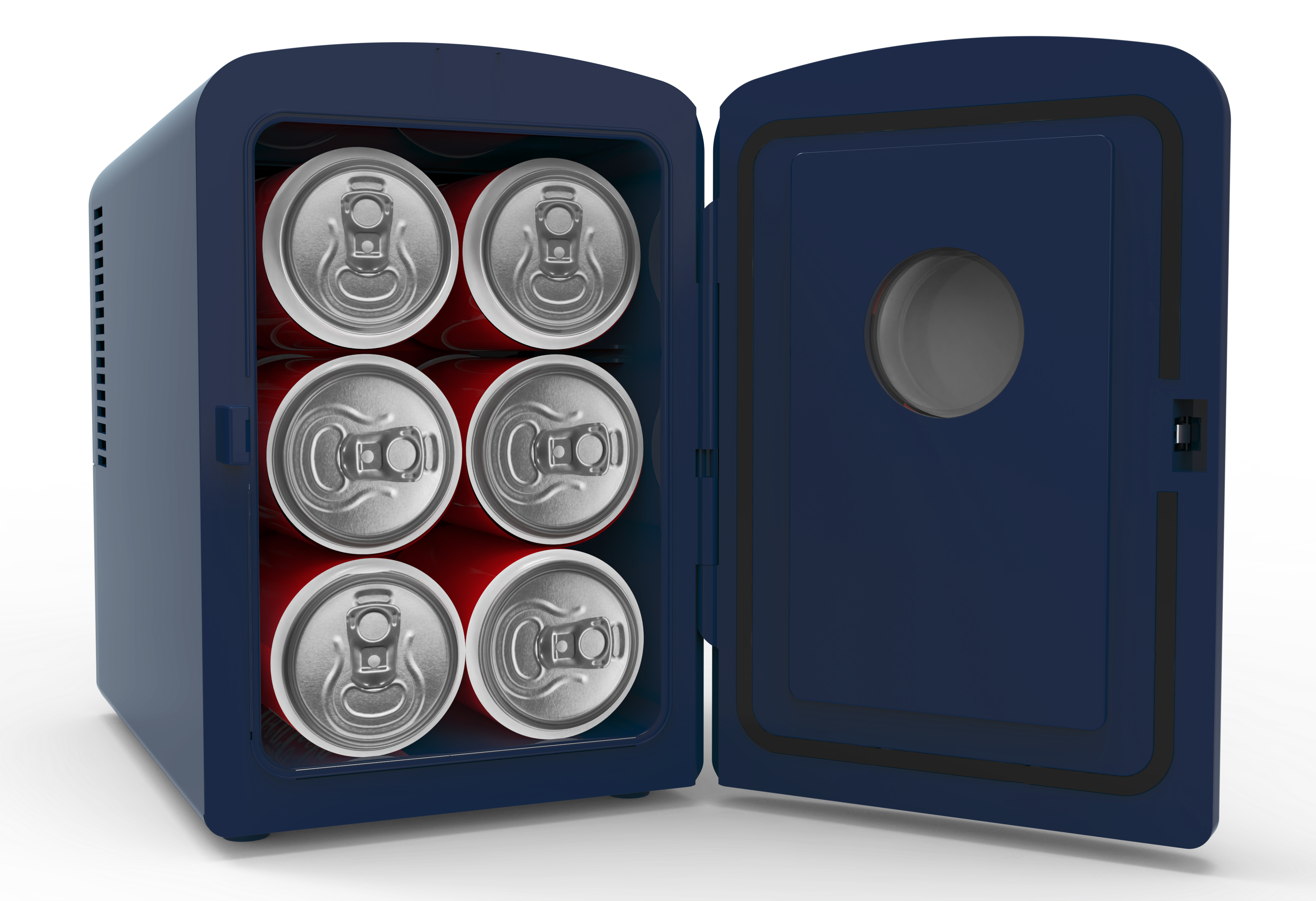 Alt View 11. Frigidaire - Frigidaire Retro Mini Personal Fridge Cooler, Holds 9 Cans, Portable- Car, Office, Bedroom, Dorm, Cabin, Indigo Denim - Blue.