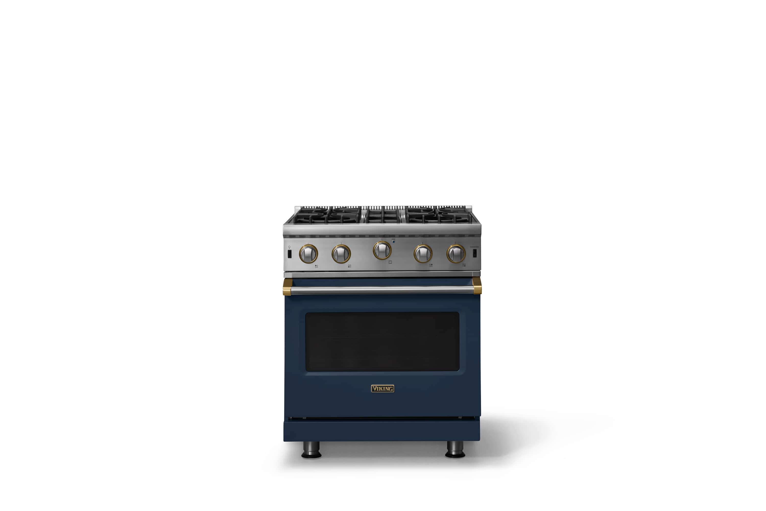 Viking - Professional 5 Series 4.0 Cu. Ft. Freestanding Open Burner LP Gas Convection Range-Slate Blue w. Brushed Brass Trim - Slate Blue price history on PriceWatchPro