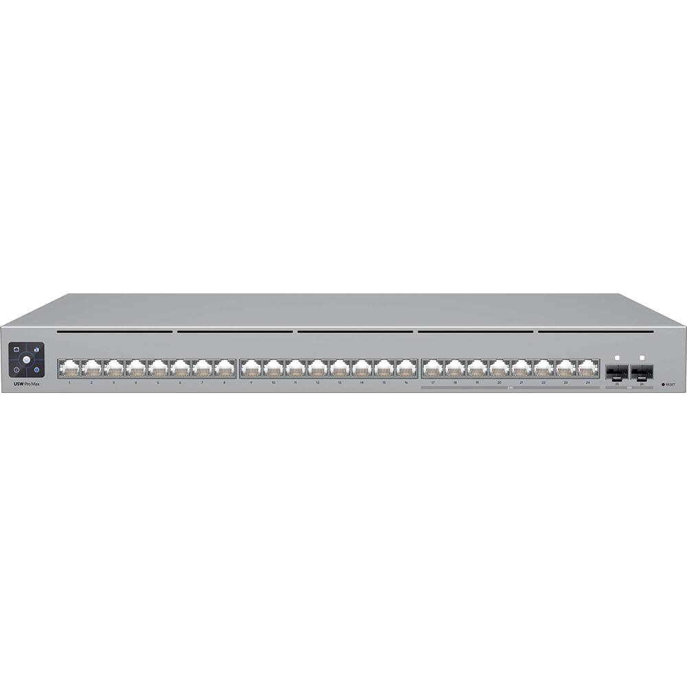 Front. Ubiquiti - Pro Max 24-Port 2.5G/1G Managed Network Switch USW-Pro-Max-24 - Gray.