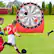Alt View 11. Costway - Large Dart Board for Kids with 4 Kick Balls, Carrying Bag Giant Outdoor Kick Red - Red.