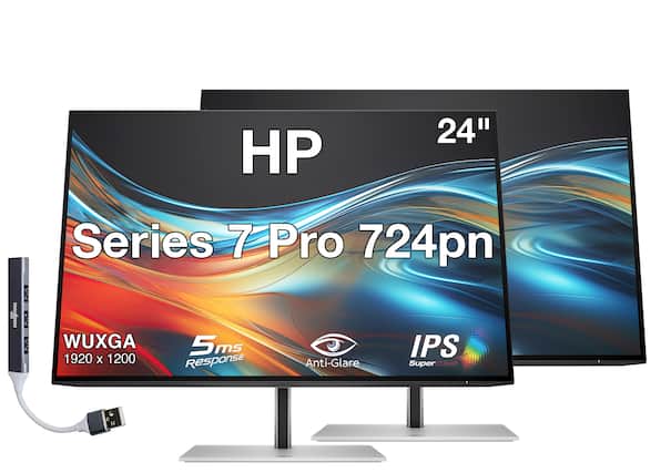 HP 24" Series 7 Pro 724pn
DOOKGSTORL
WUXGA 1920 x 1200
5 ms Response
Anti-Glare
IPS SuperCLEAR