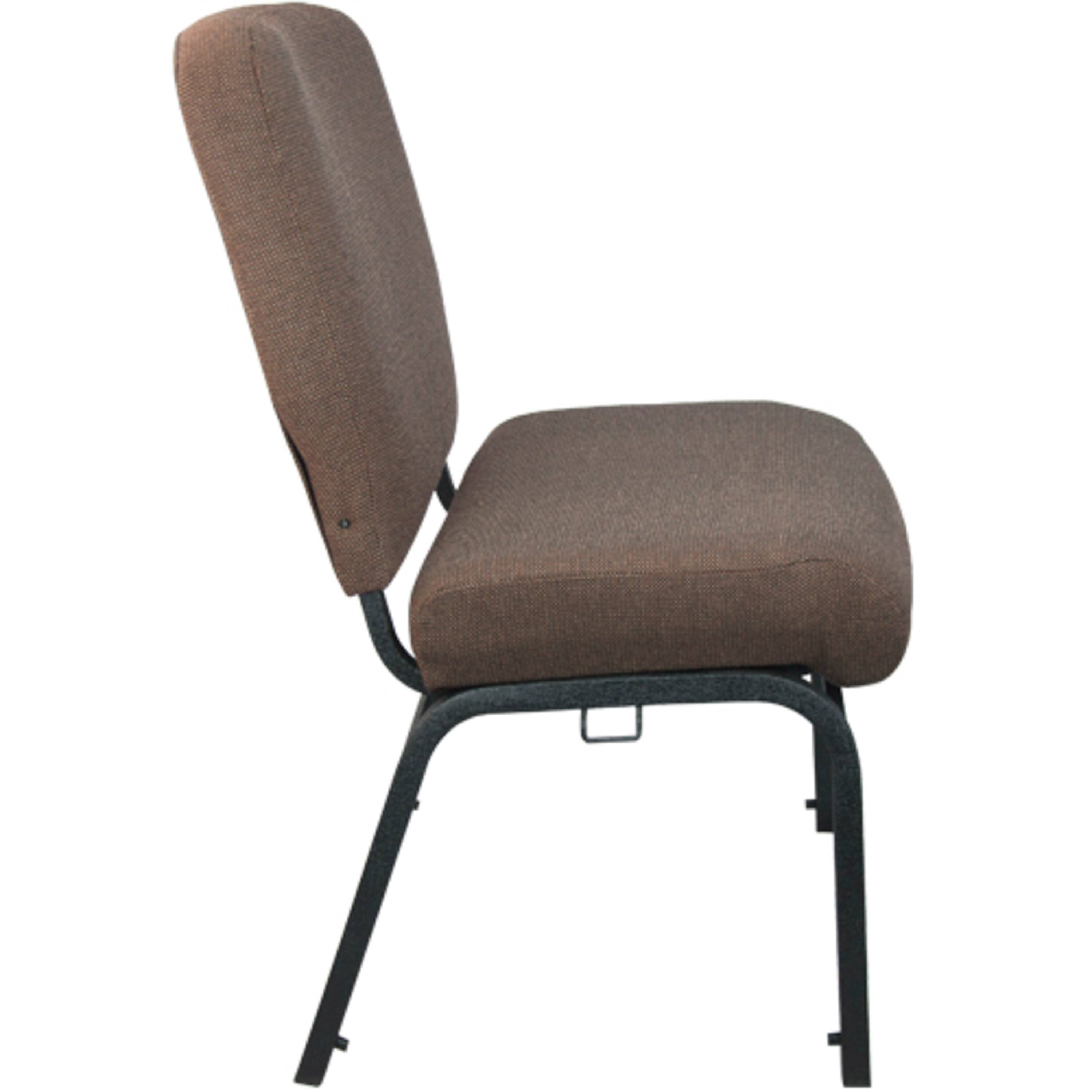 Alt View 2. Emma + Oliver - Signature Elite Church Chair - 20 in. Wide - Java Fabric/Black Frame.