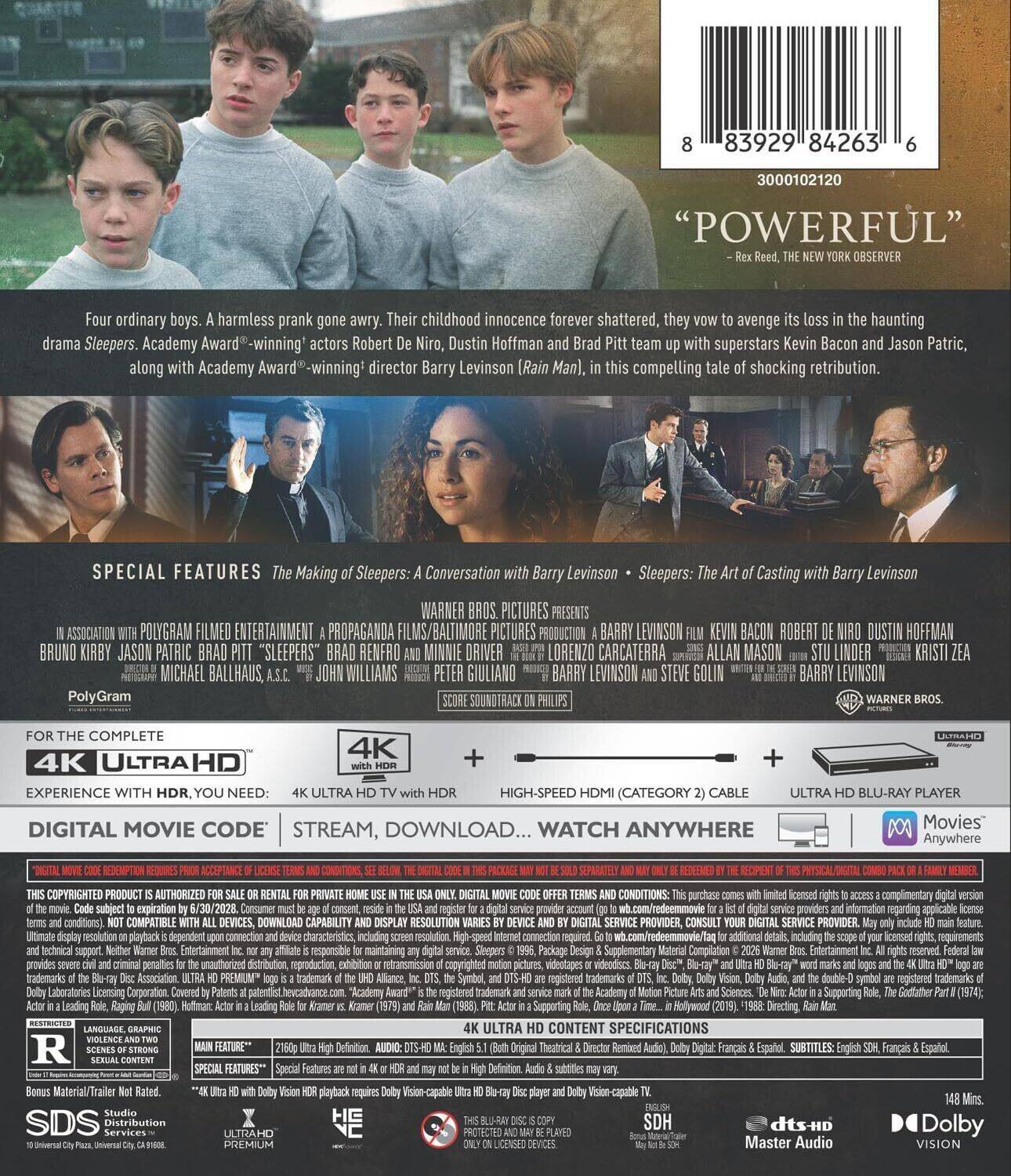 Alt View 1. Sleepers   - 4K Blu-Ray.