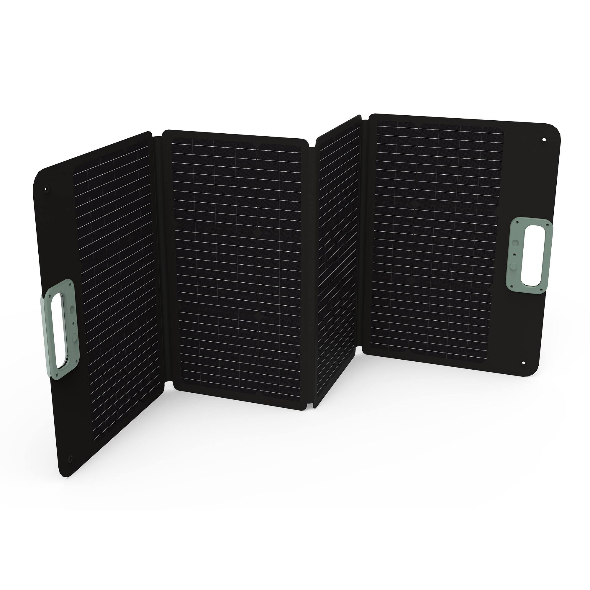 Alt View 1. PERUN - 100W Portable Foldable Solar Panel - Black.