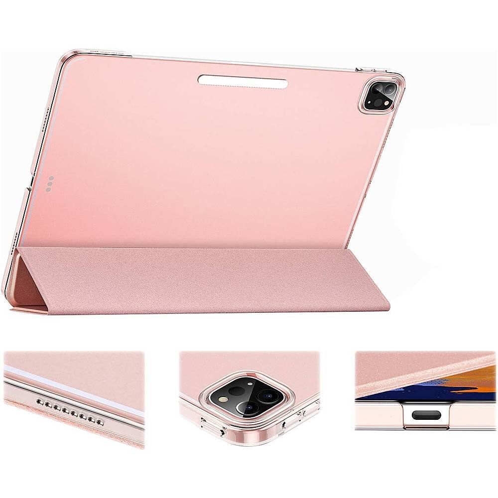 Alt View 19. SaharaCase - ESR Folio Case for Apple iPad Pro 11" (2nd, 3rd, and 4th Gen 2020-2022) - Rose Gold.