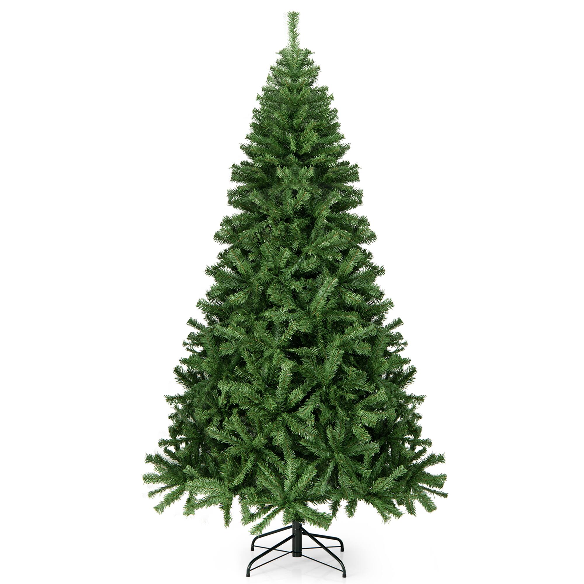 Alt View 9. Gymax - Gymax 7.5 ft Unlit Artificial Christmas Tree Hinged Spruce Xmas Tree w/ Metal Stand - Green.