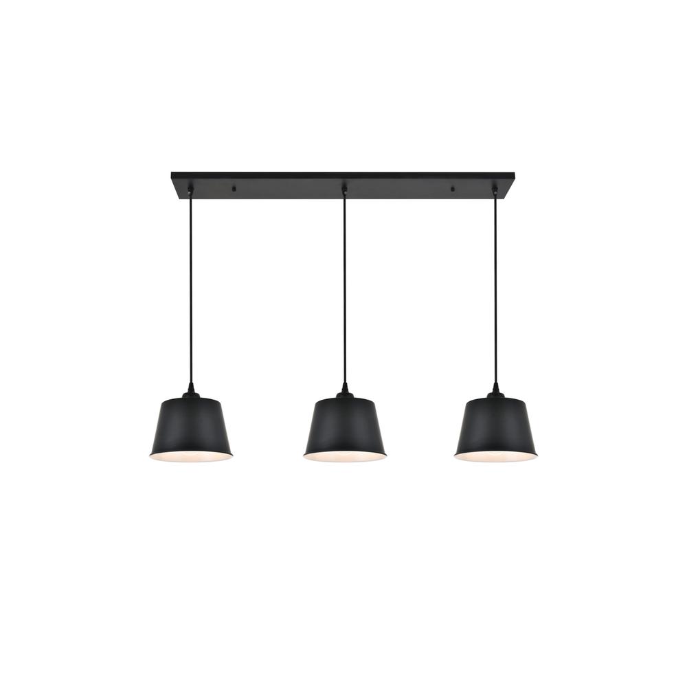 Alt View 10. Living District - Nota 3 light black Pendant - Black.
