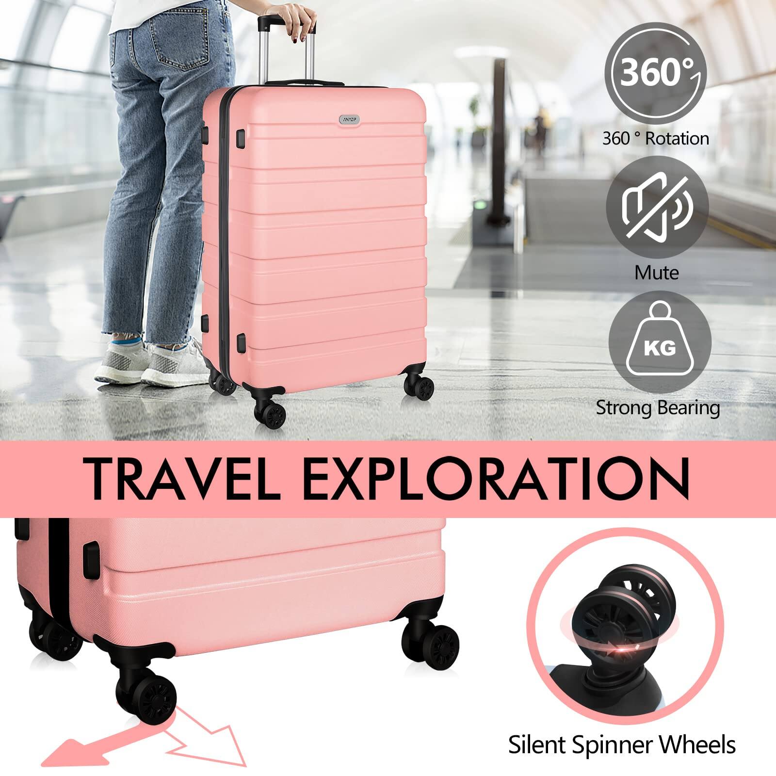 360° Rotation  
Mute  
Strong Bearing  
Silent Spinner Wheels  

TRAVEL EXPLORATION