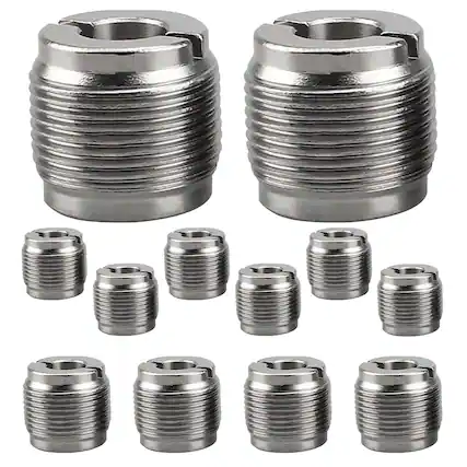 Front. 5 CORE - 5 Core Mic Stand Adapter 12 Pieces 3/8 Female to 5/8 Male Screw Thread Conversion Connector - Silver.