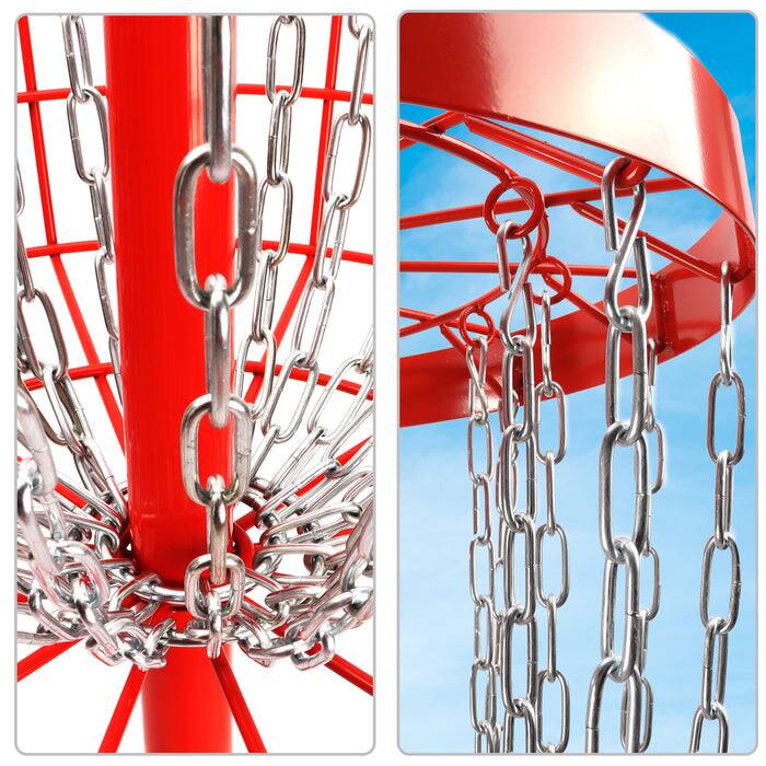 Alt View 2. GSE Games & Sports Expert - Heavy-Duty 24-Chain Disc Golf Basket, Professional Metal Flying Disc Golf Practice Target(Red) - Red.