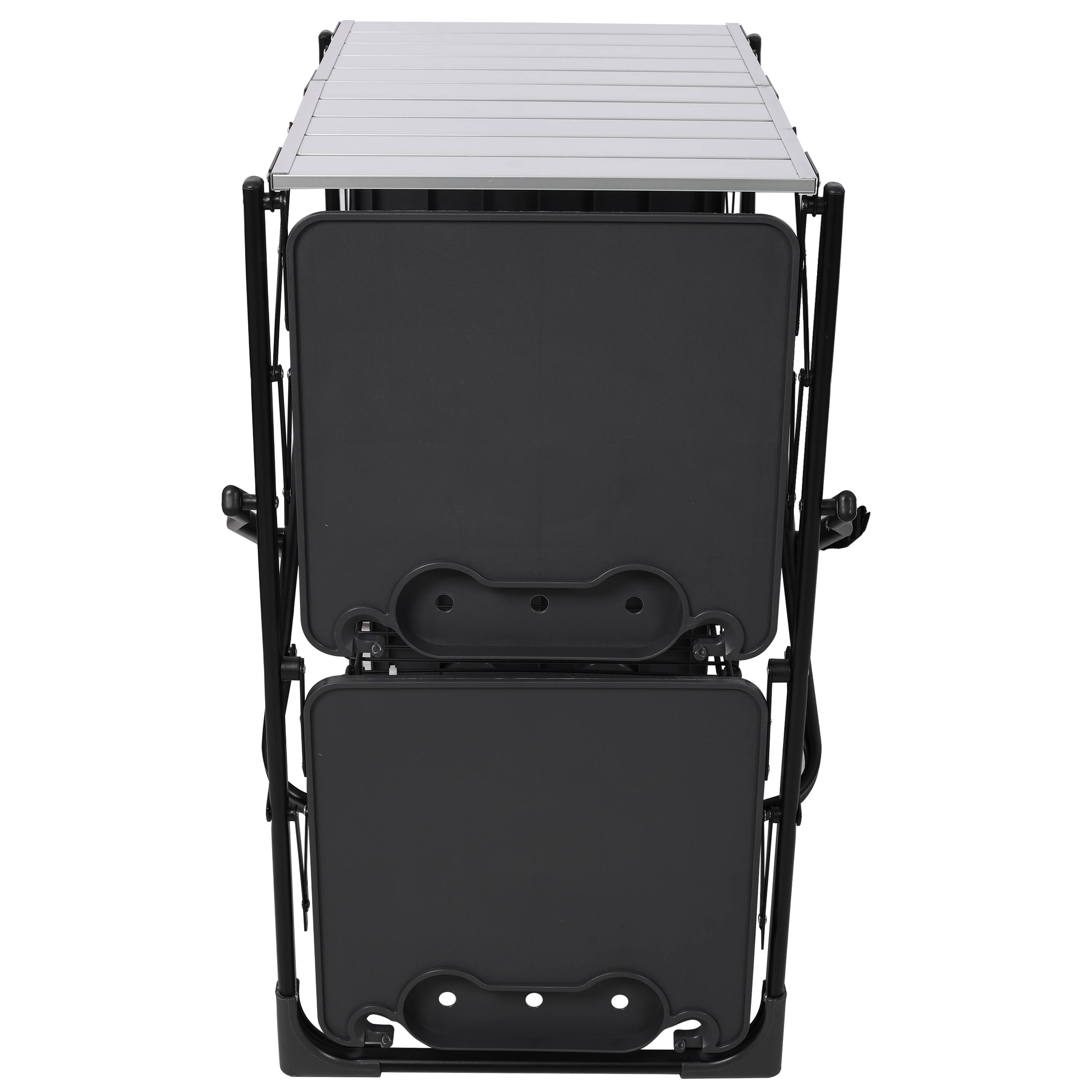 Alt View 3. Loheer - Loheer Camping Kitchen Table Outdoor Cooking Station with Storage - Black.